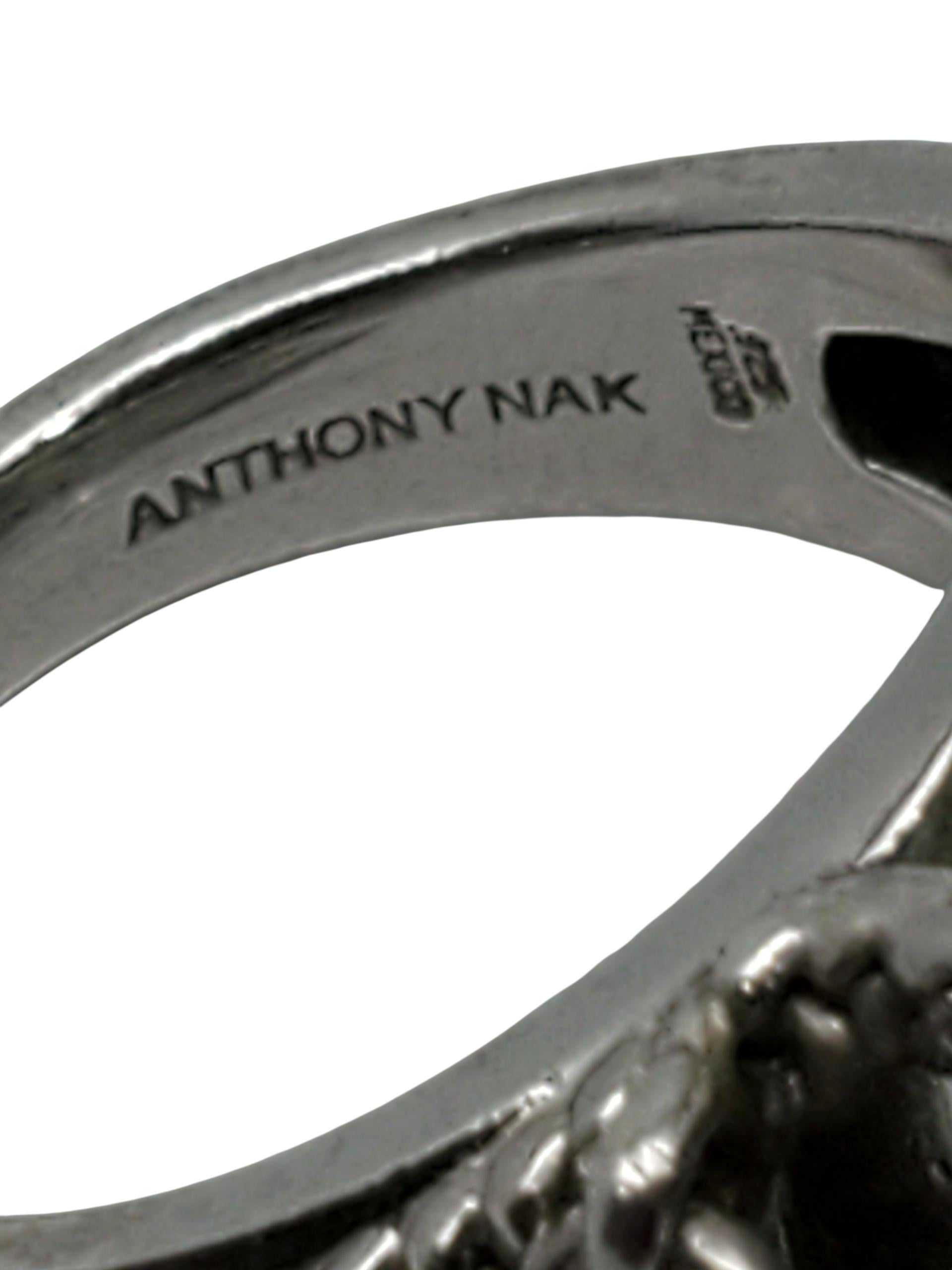 Taglio cuscino Atelier Anthony Nak Anello in argento sterling con quarzo blu e verde misura 8 #23729 in vendita