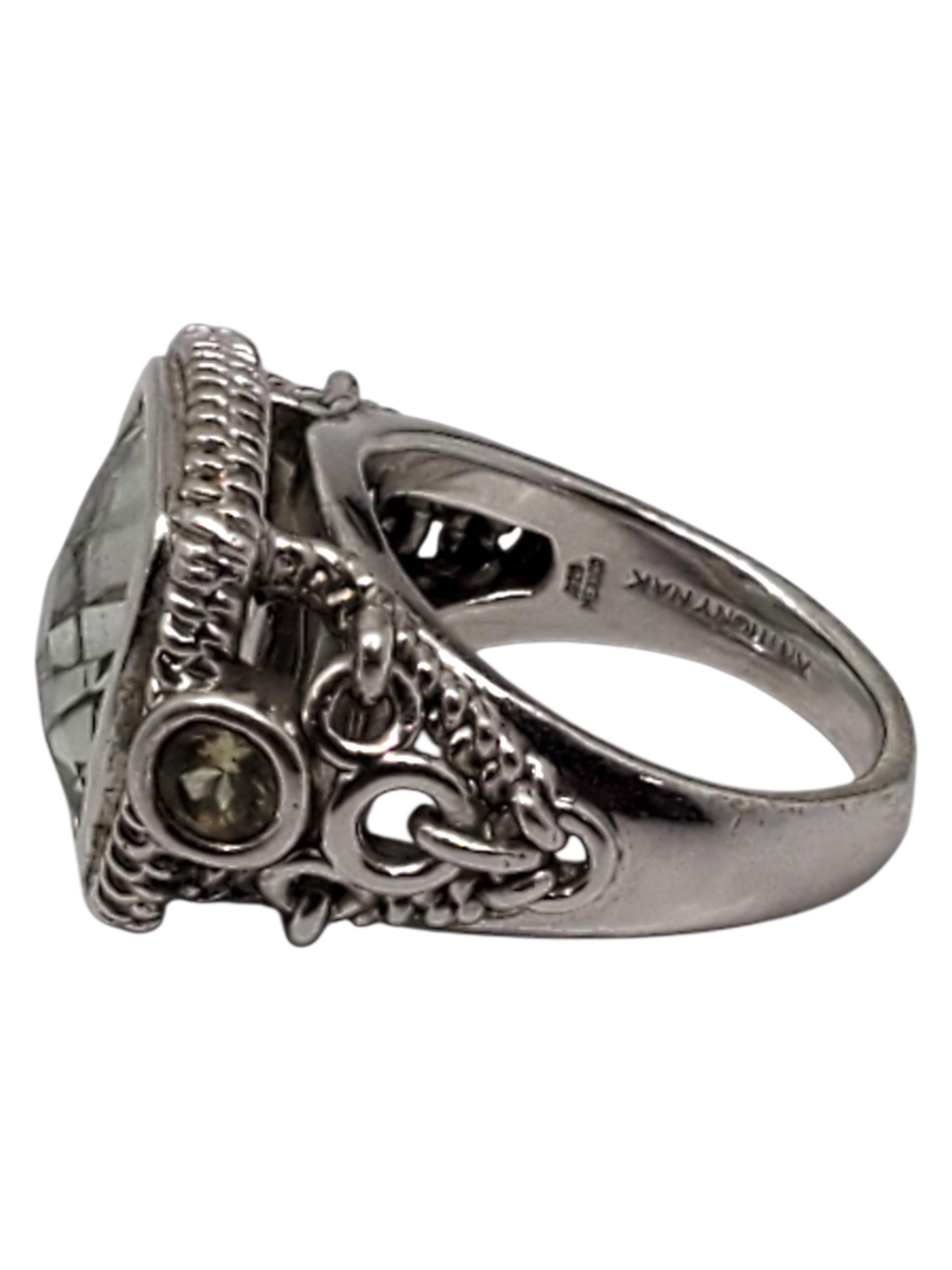 Atelier Anthony Nak Anello in argento sterling con quarzo blu e verde misura 8 #23729 in vendita 1