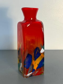 Atelier Beránek – Tschechische Kunstglasvase mit mehrfarbigem, abstraktem Dekor