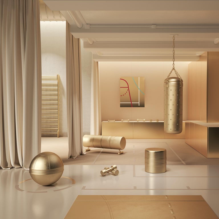 Atelier Biagetti KO Punch Bag in Ecosustainable Gold Skin and Stars For