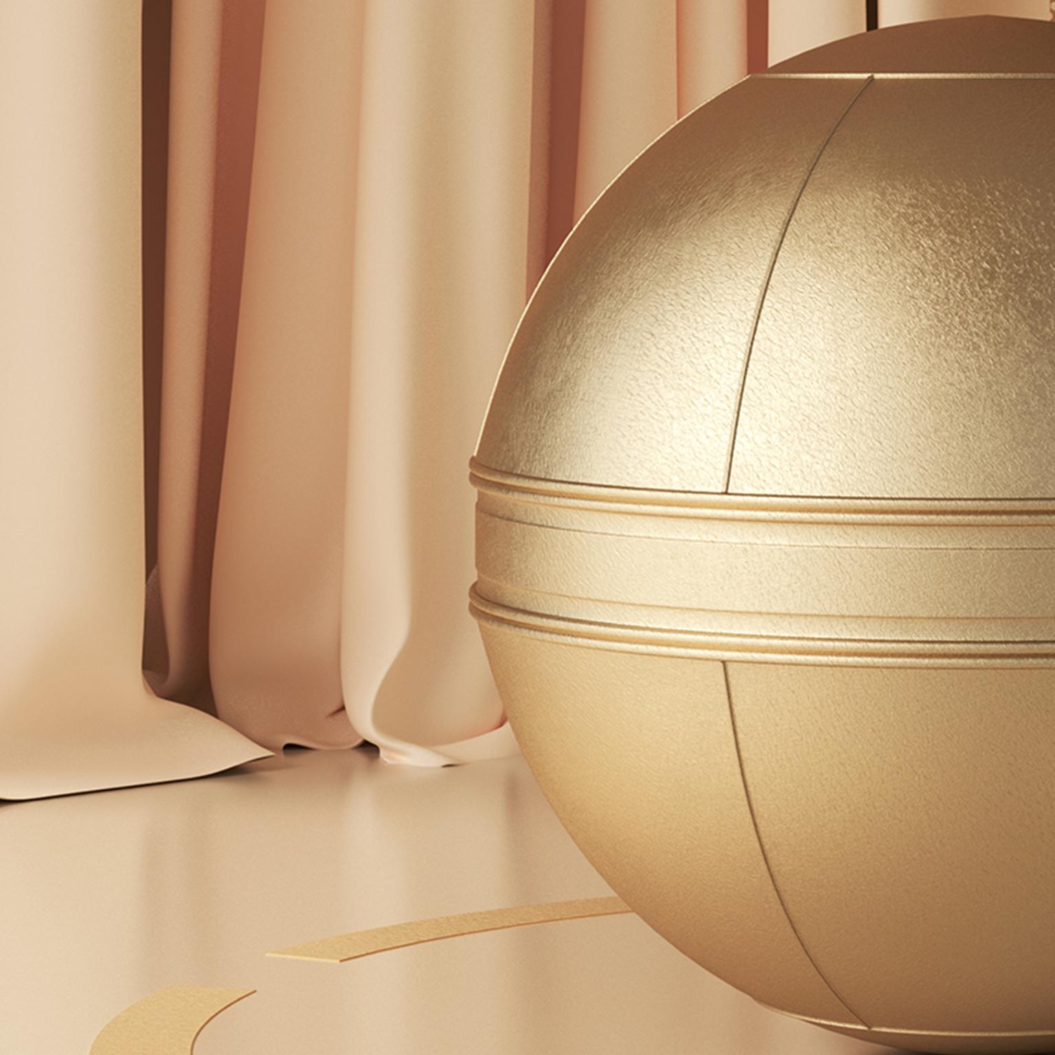 Palla is an inflatable wellness active sitting ball entirely upholstered in sustainable materials with a central band. 
Palla is part of Body Building 2, the first eco-sustainable project presented by Atelier Biagetti; the project features actual