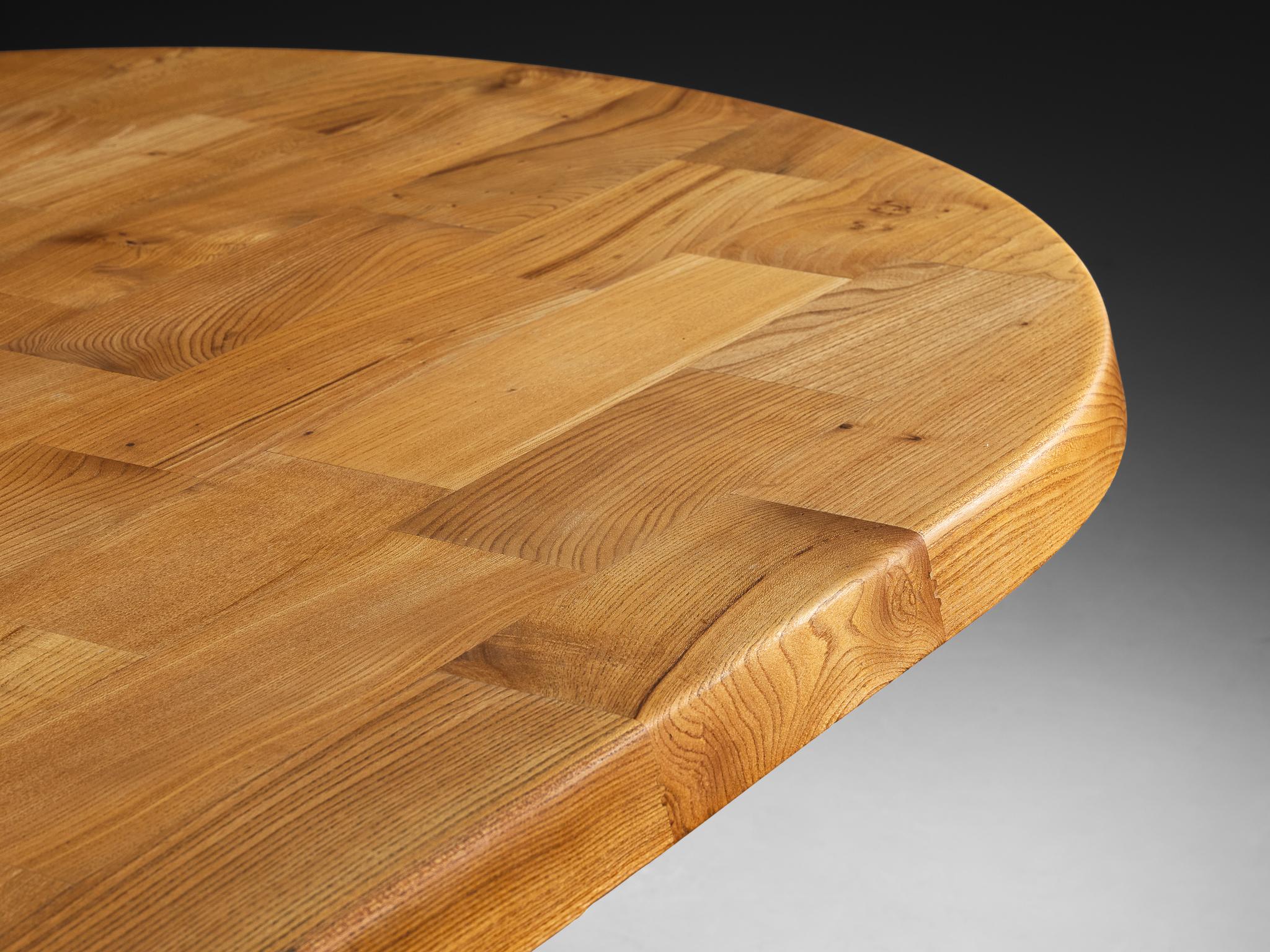 Late 20th Century Atelier C. Demoyen Dining Table in Solid Elm For Sale