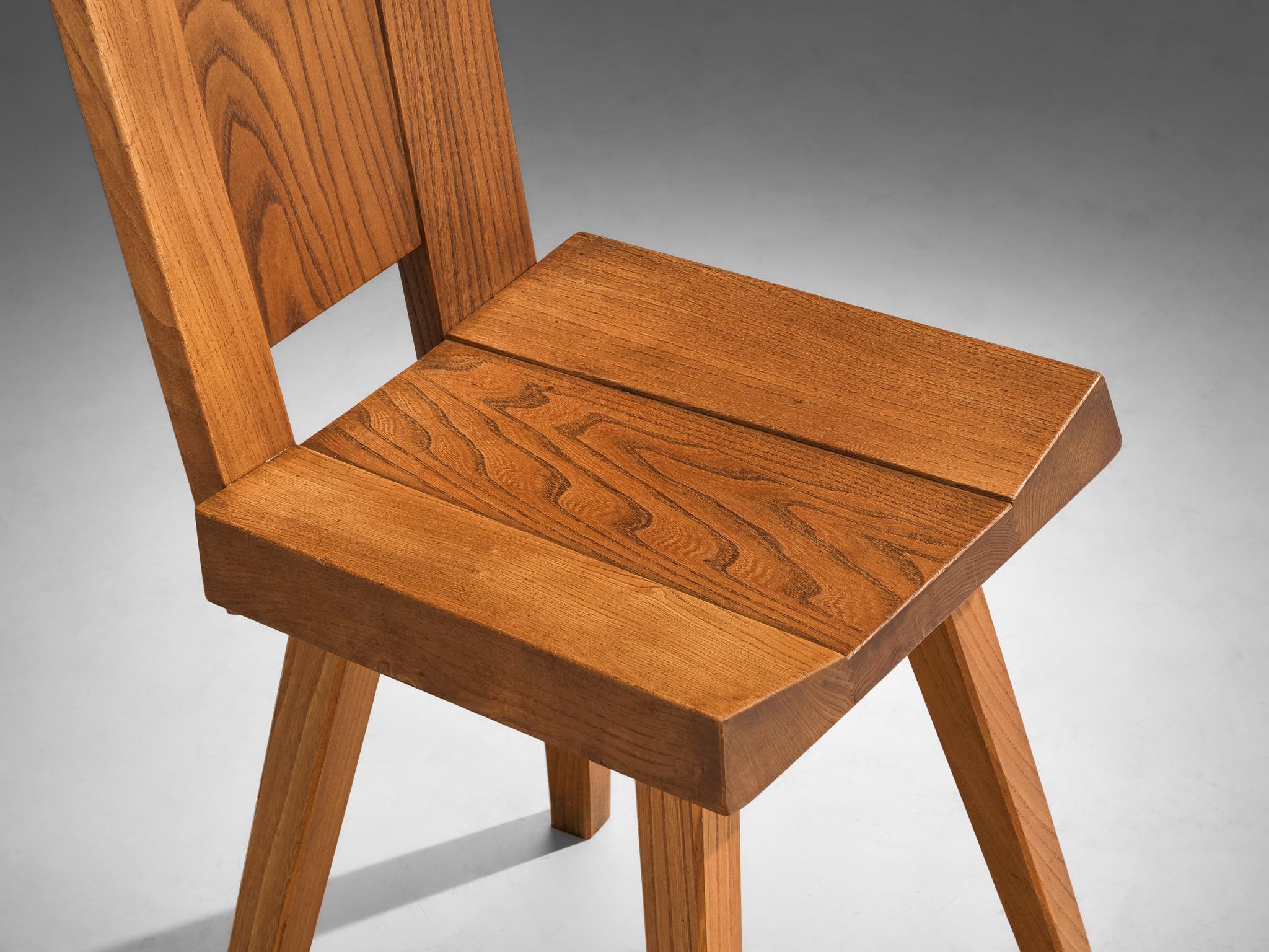 A.I.C. C. Ensemble de six chaises en orme massif en vente 4