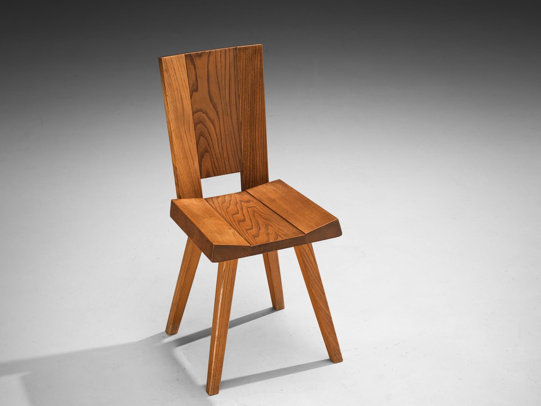 A.I.C. C. Ensemble de six chaises en orme massif en vente 6