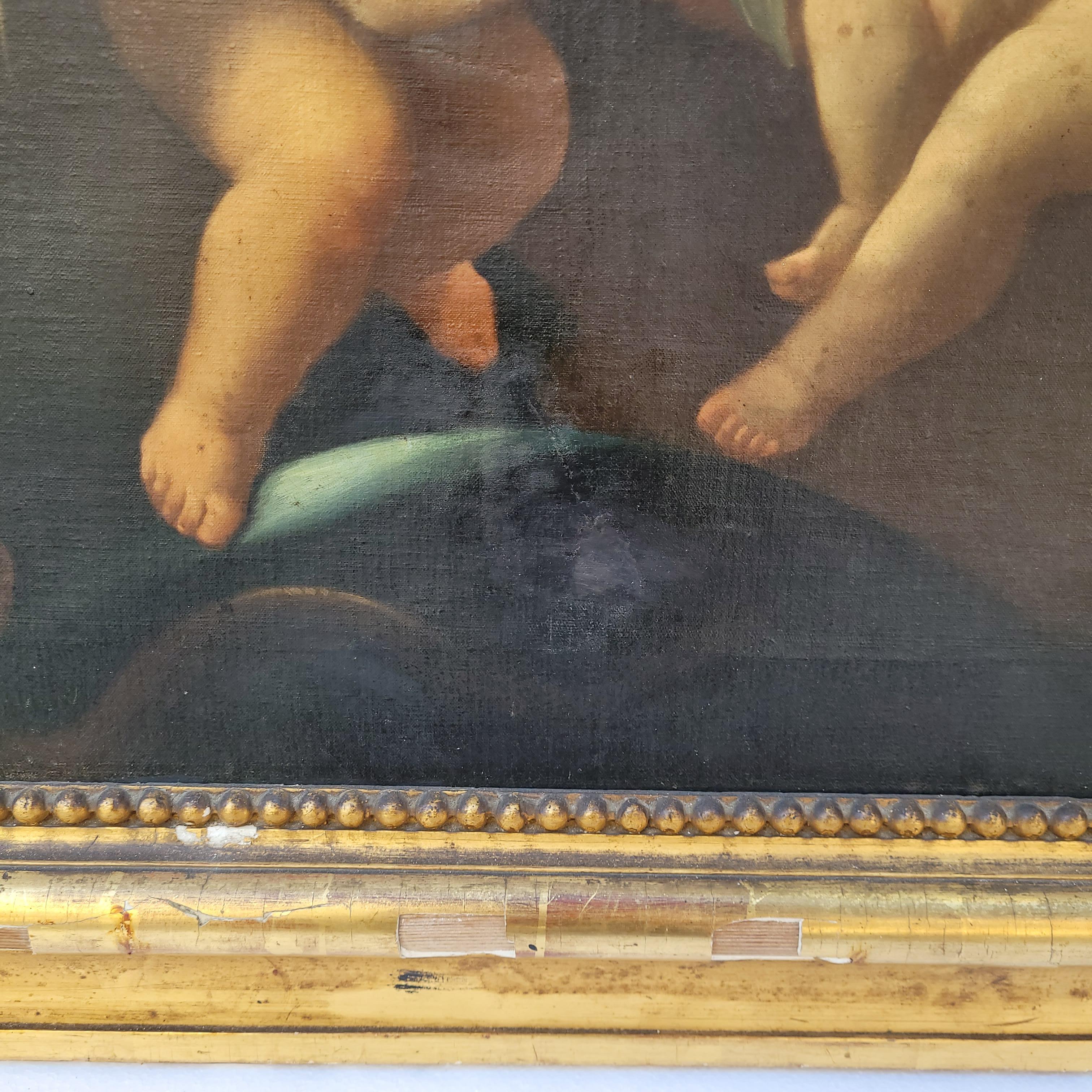 Immaculate Virgin Oil on Canvas, Italian School, after of Luca Giordano For Sale 10