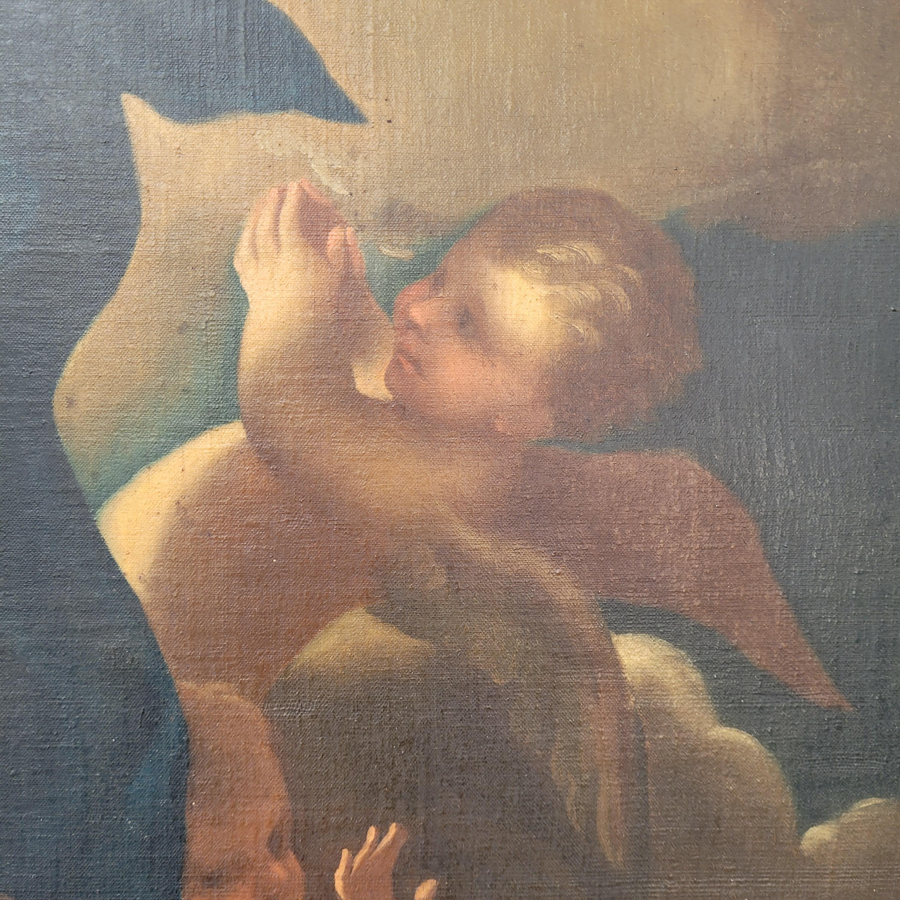 Immaculate Virgin Oil on Canvas, Italian School, after of Luca Giordano For Sale 12