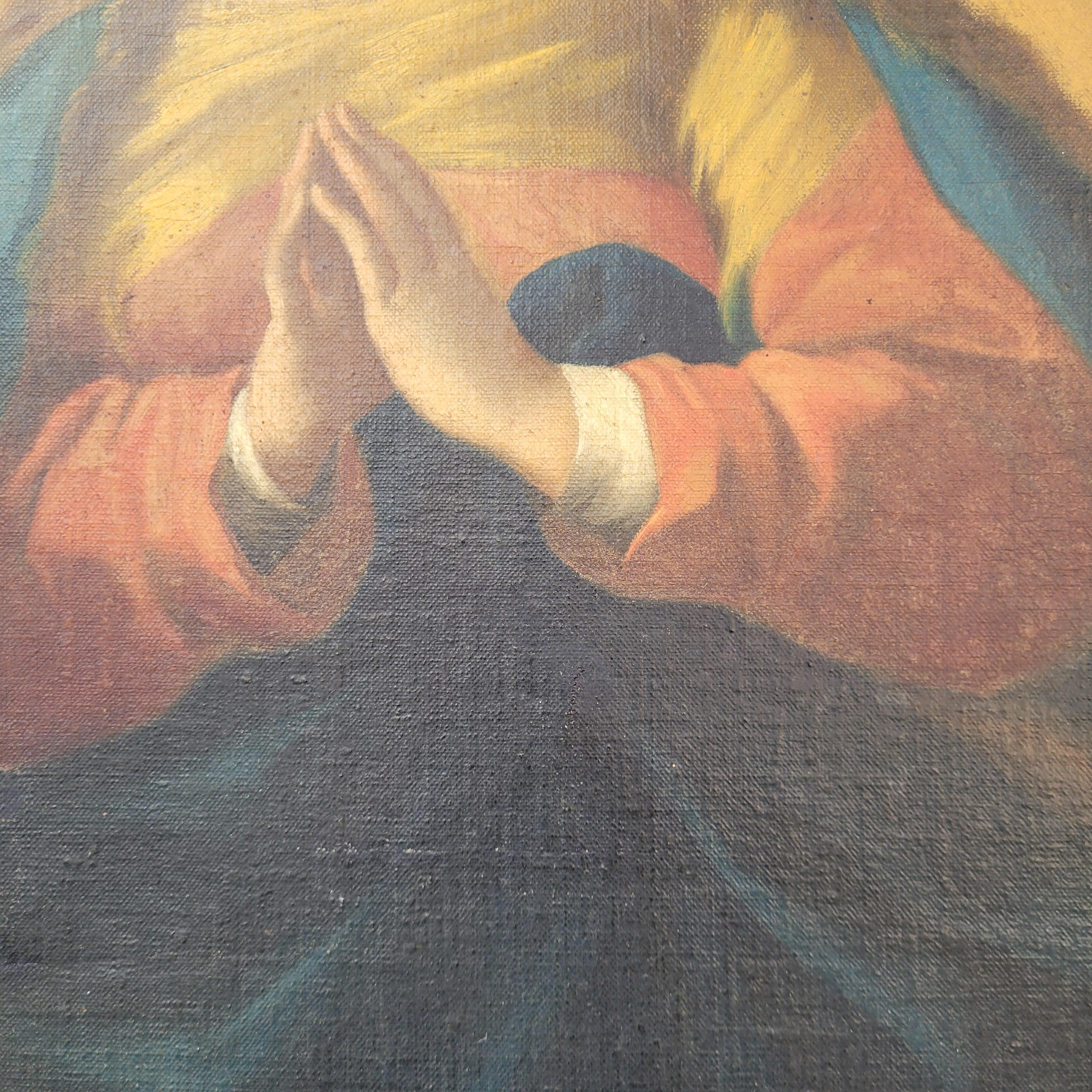 Immaculate Virgin Oil on Canvas, Italian School, after of Luca Giordano For Sale 13