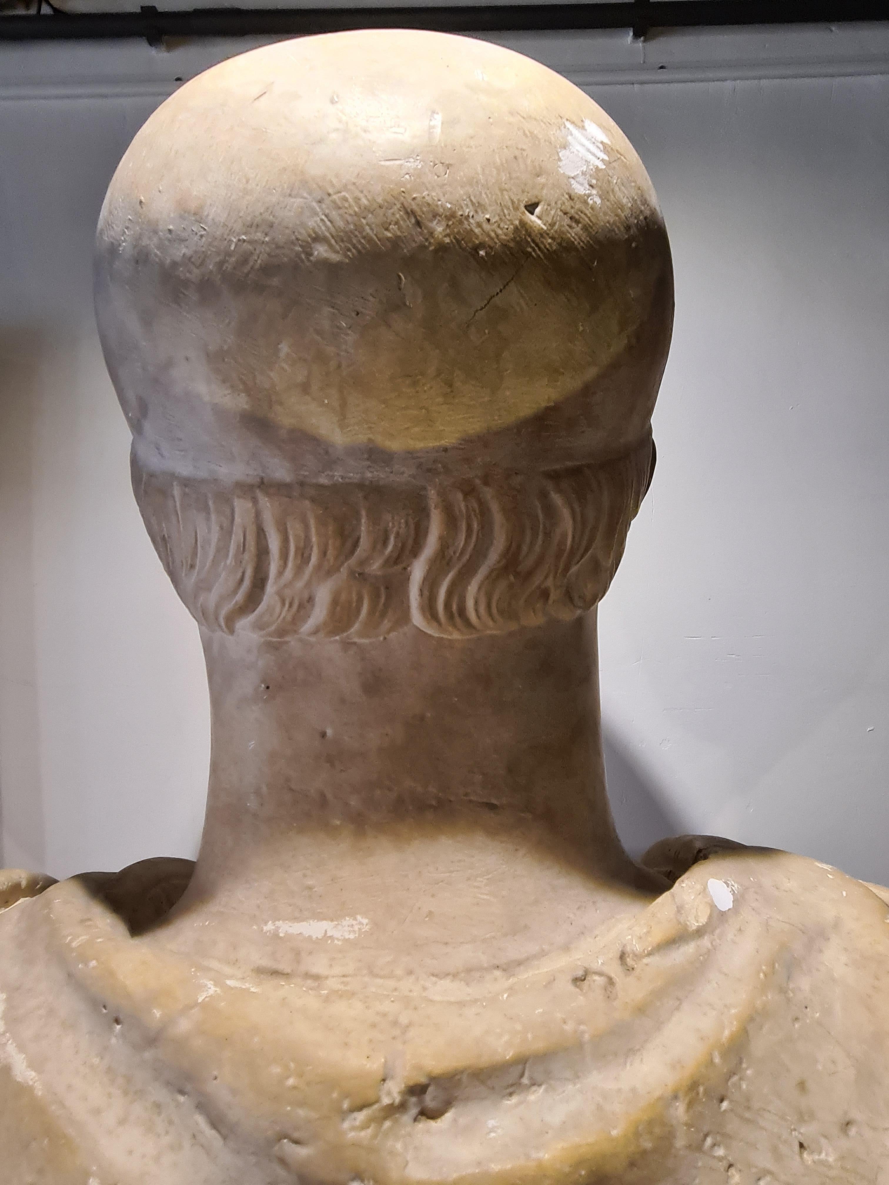 Colossal draped bust, Atelier du Louvre, plaster cast of the Emperor Constantine 10