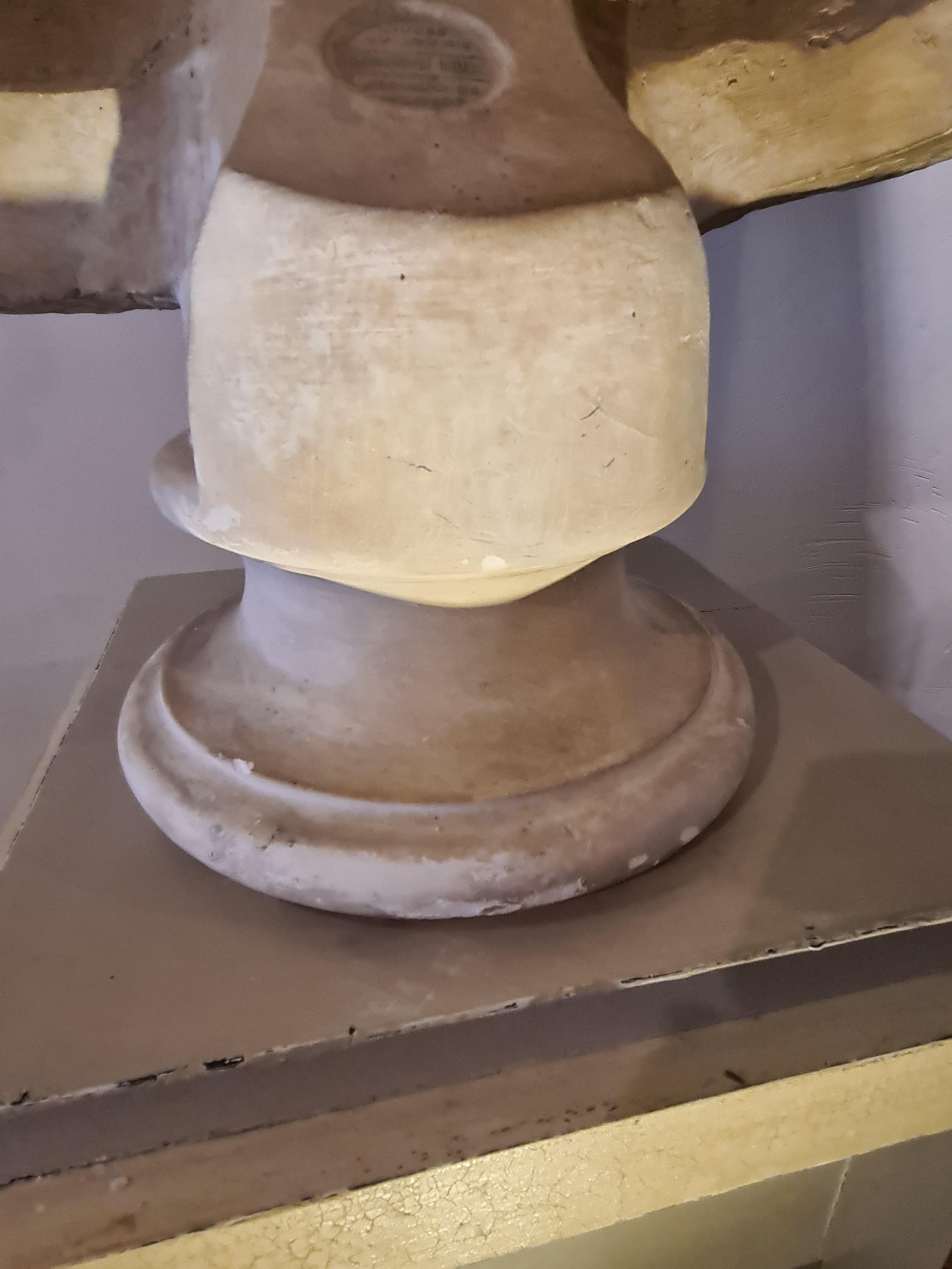 Colossal draped bust, Atelier du Louvre, plaster cast of the Emperor Constantine 11