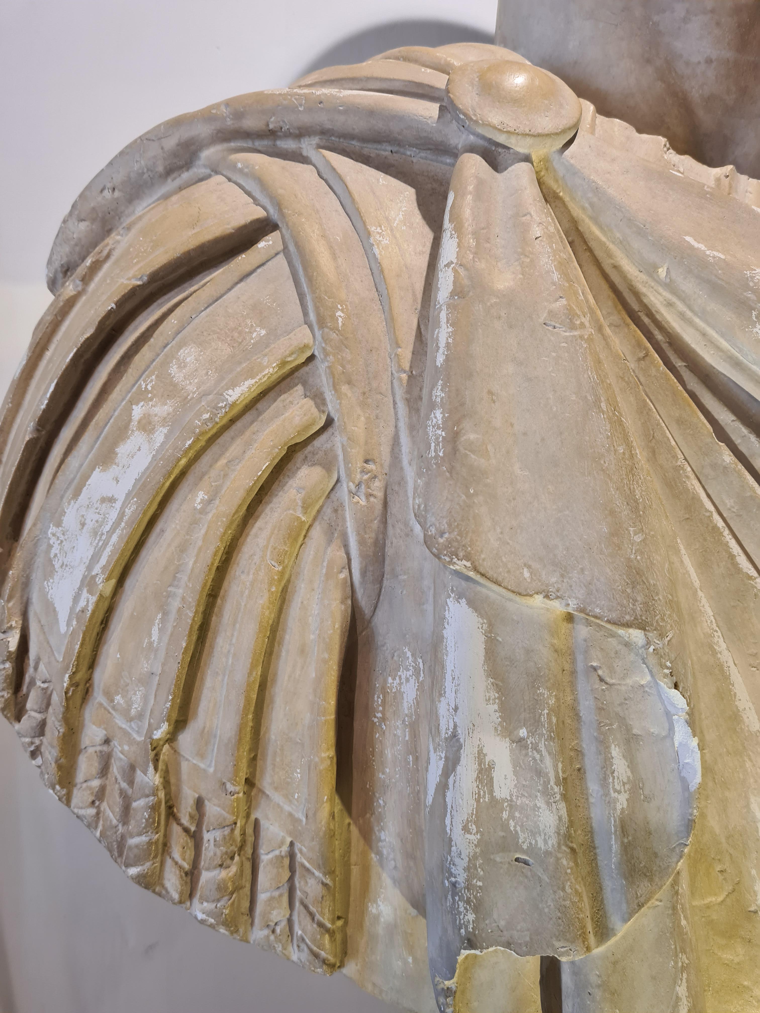 Colossal draped bust, Atelier du Louvre, plaster cast of the Emperor Constantine 1