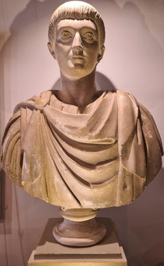 Colossal draped bust, Atelier du Louvre, plaster cast of the Emperor Constantine