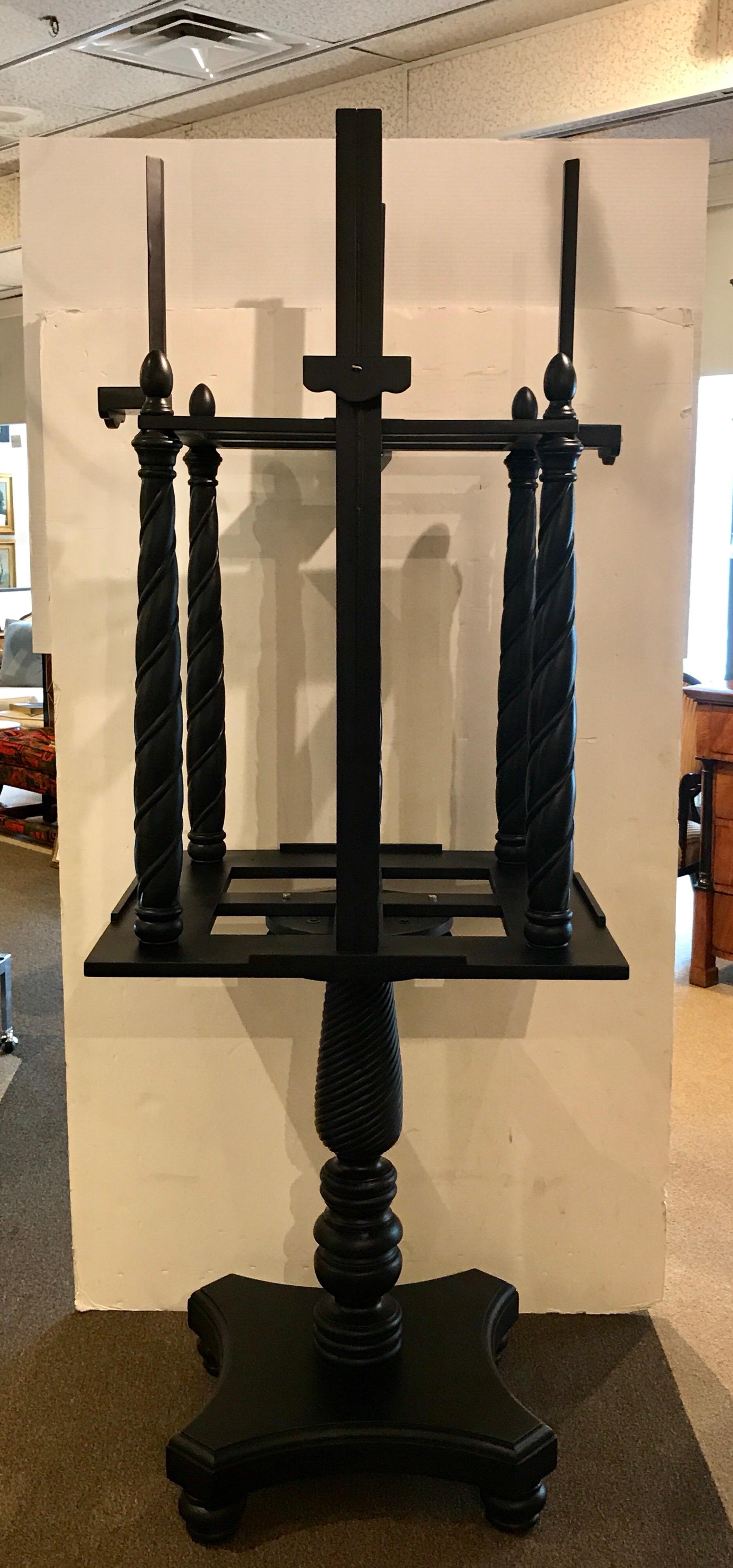 Atelier ebonized rotating four-section art easel, standing 83