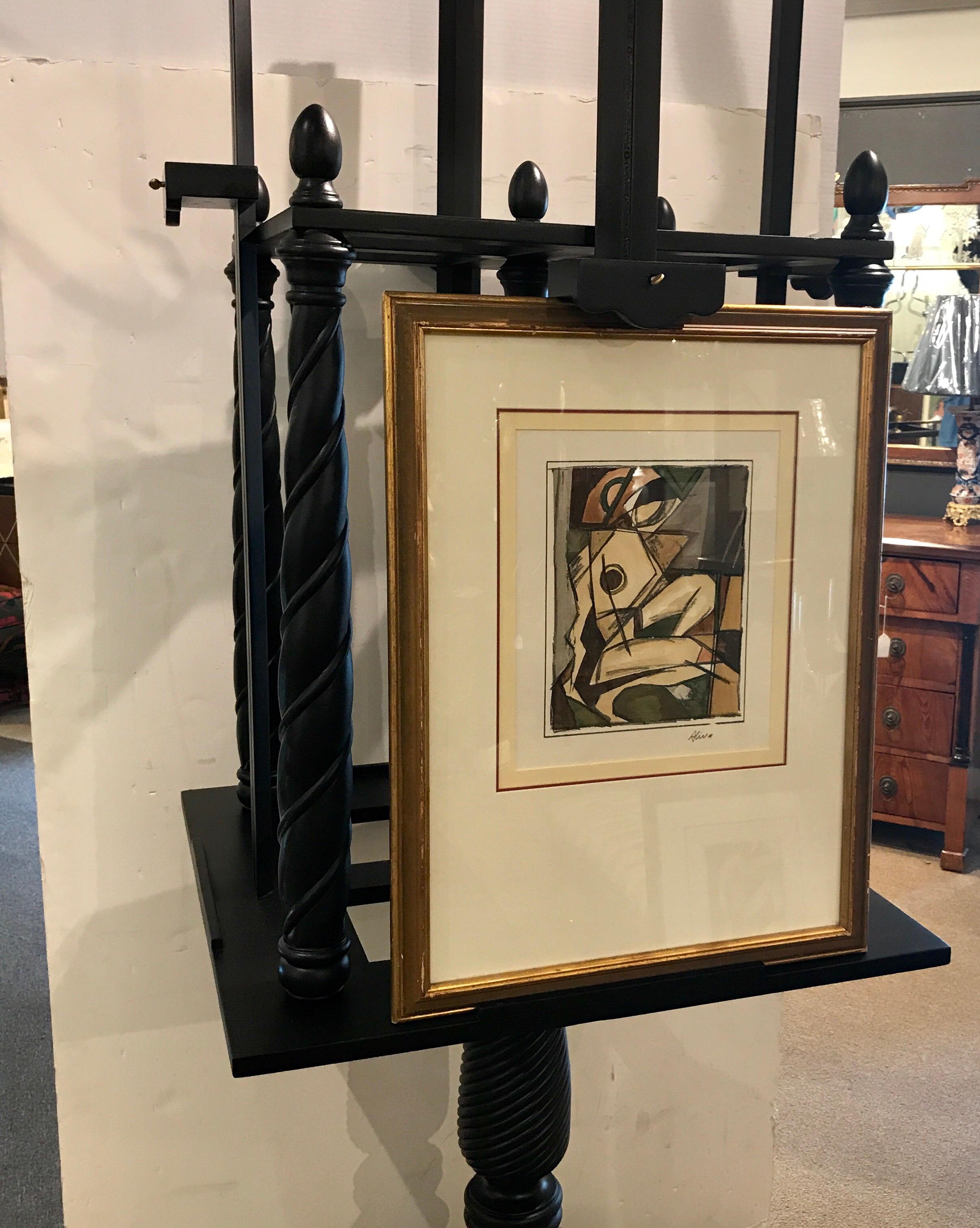 20th Century Atelier Ebonized Rotating Four-Section Art Easel For Sale