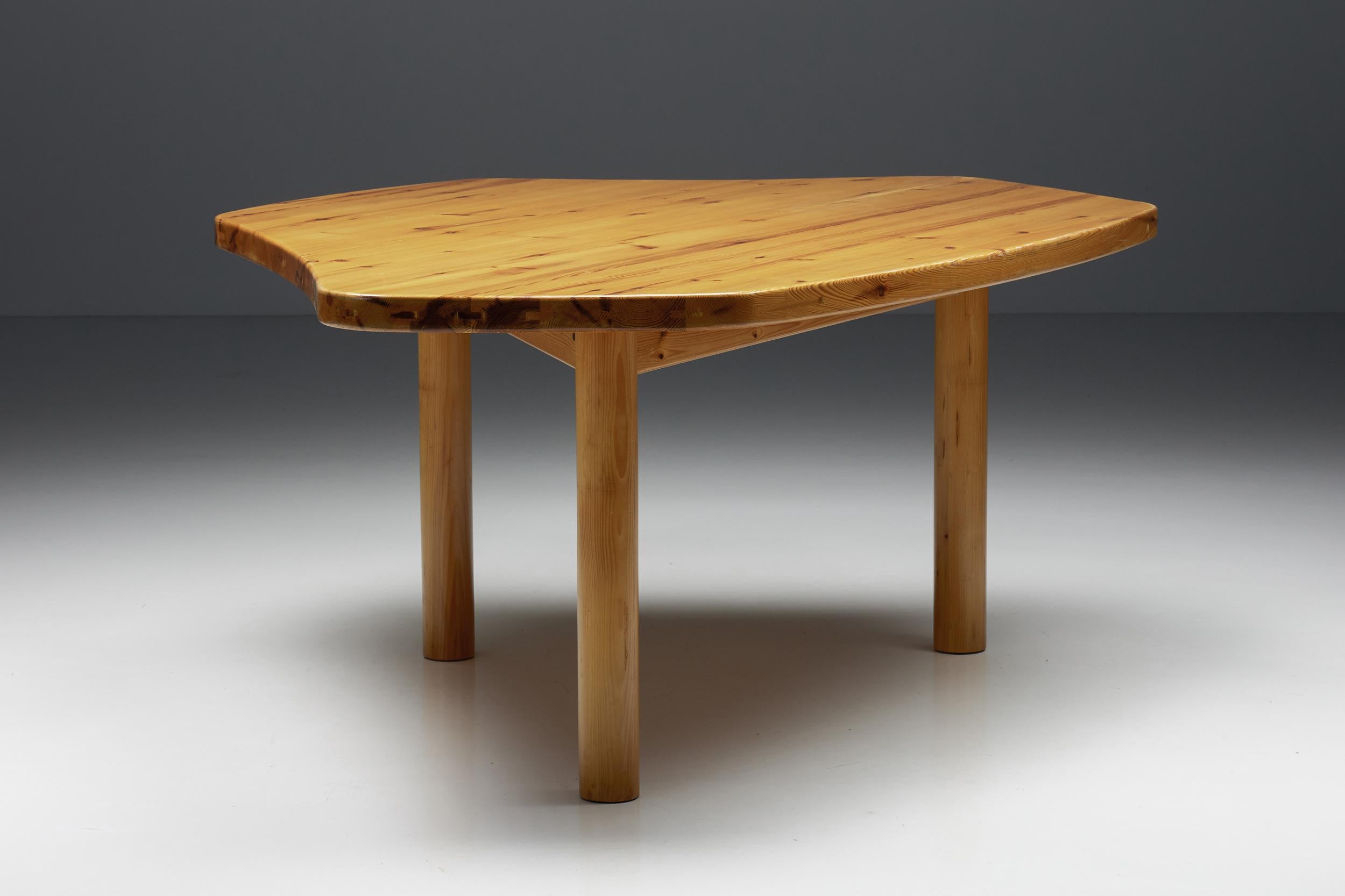 Mid-Century Modern Atelier Français Perriand Les Arcs Style Dining Table, Mid-Century, 1960's