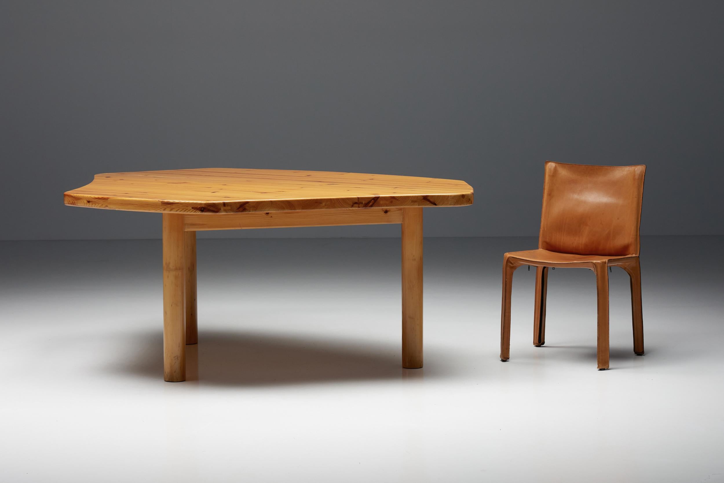 French Atelier Français Perriand Les Arcs Style Dining Table, Mid-Century, 1960's