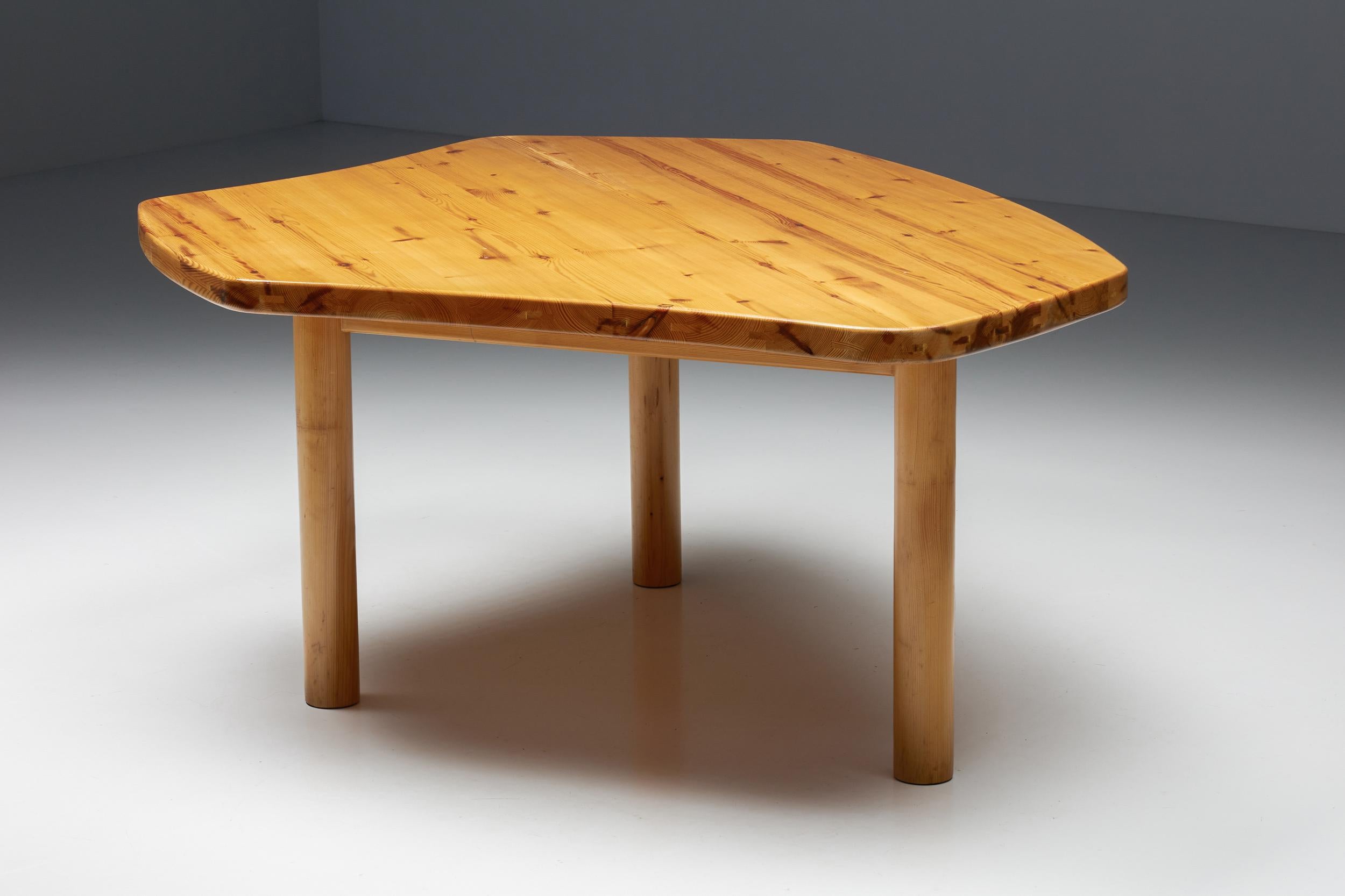Mid-20th Century Atelier Français Perriand Les Arcs Style Dining Table, Mid-Century, 1960's