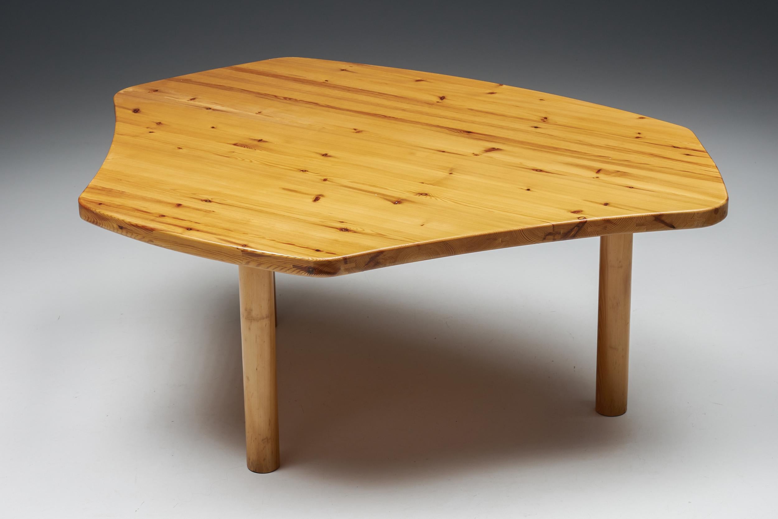 Mid-20th Century Atelier Français Perriand Les Arcs Style Dining Table, Mid-Century, 1960's For Sale