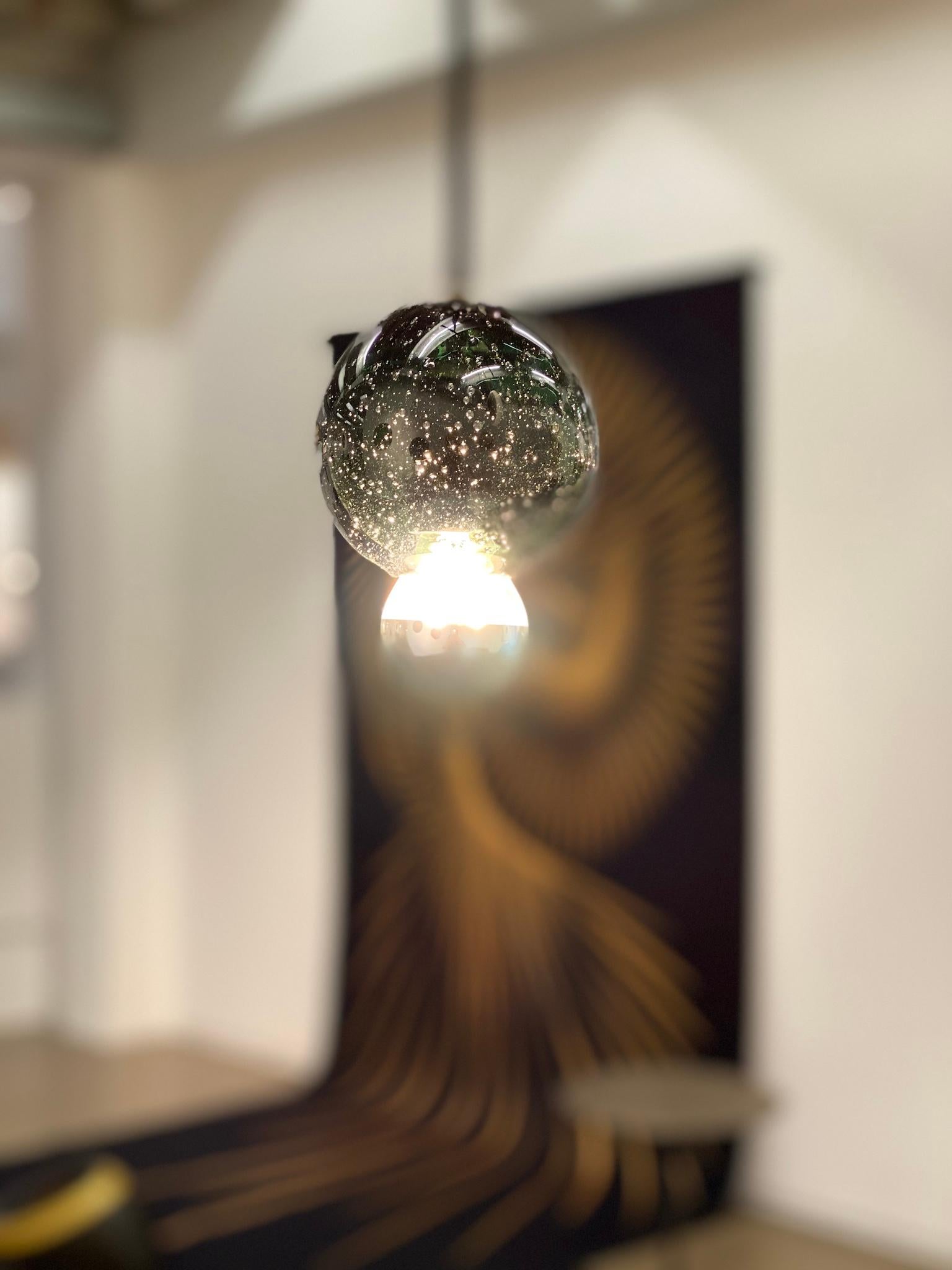 Minimalist Astre Pendant light in Blown Glass - Atelier George For Sale