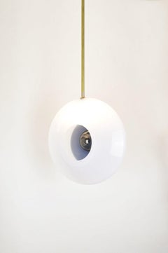 Atelier George Trou Noir Pendant Light, Blown Glass & Brass Design