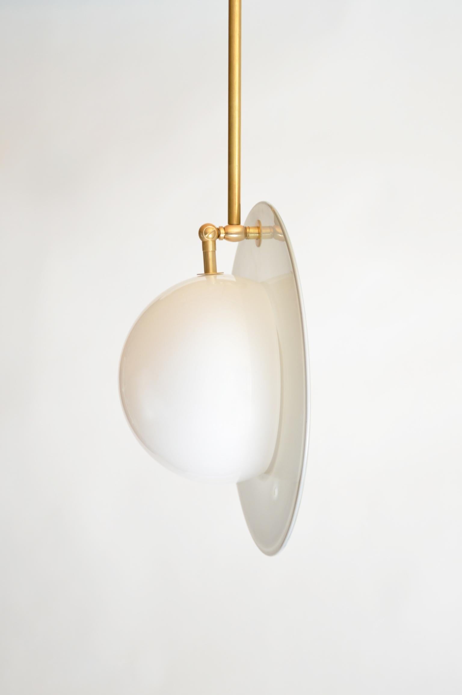 Minimalist Atelier George Eclipse Pendant Light in Blown Glass and Brass