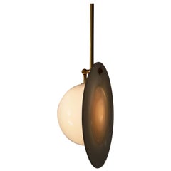 Atelier George Eclipse Pendant Light in Blown Glass and Brass