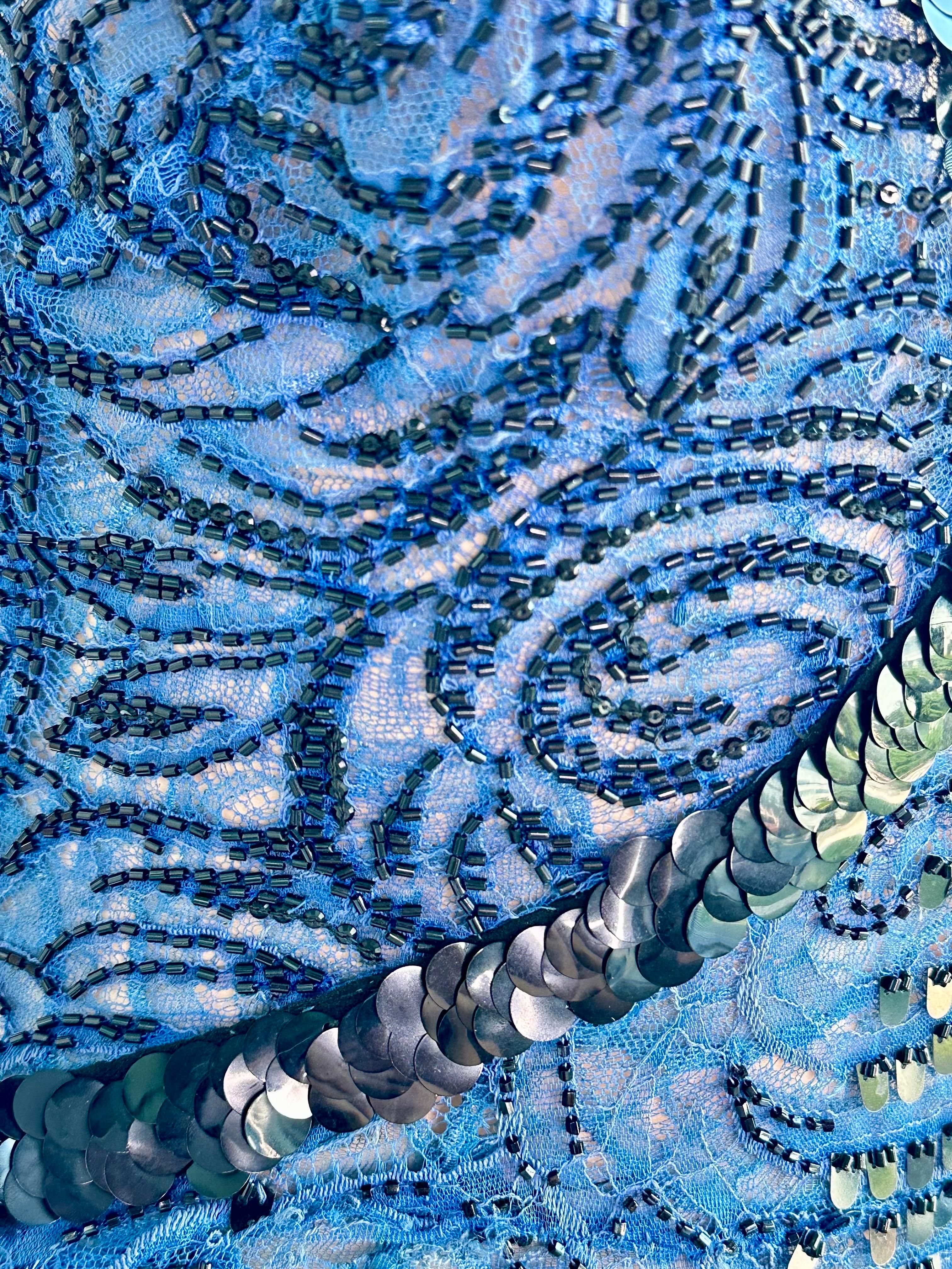 Atelier Gianni Versace Couture F/W 2001 Runway Embellished Sheer Lace Mini Dress 14