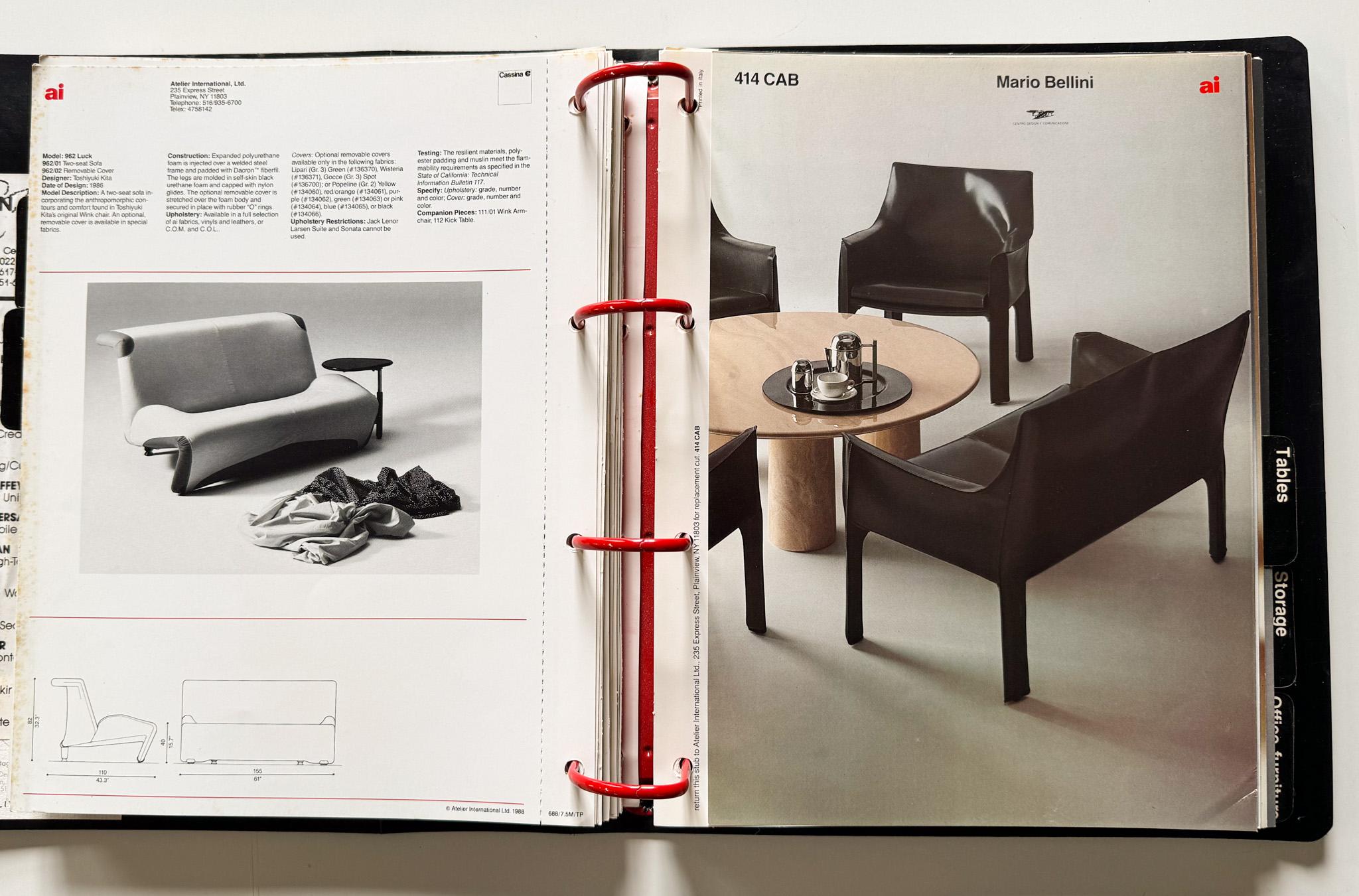 Atelier International Limited (Cassina) Trade Catalog, 1988 For Sale 3