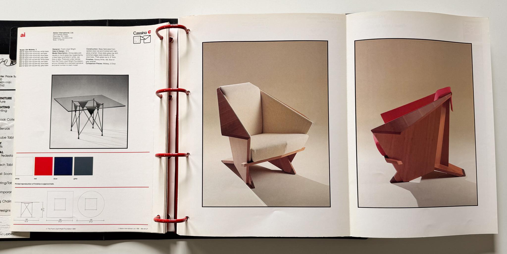 Atelier International Limited (Cassina) Trade Catalog, 1988 In Good Condition For Sale In New York, NY