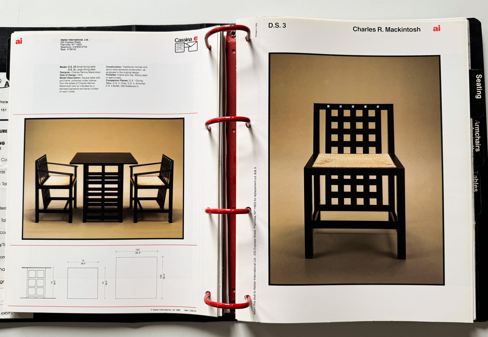 Atelier International Limited (Cassina) Trade Catalog, 1988 For Sale 1