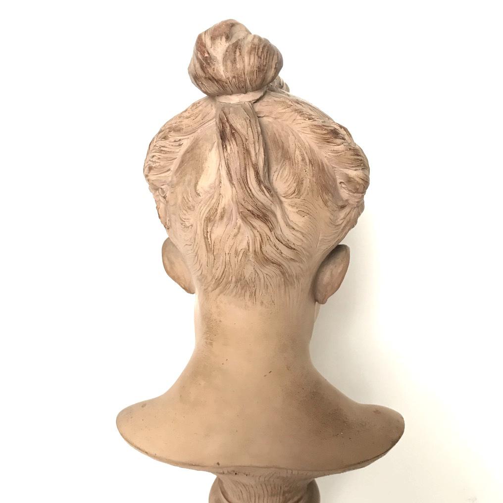 Atelier Jacques Saly Young Girl Bust, Terracotta, 1770s, France 3