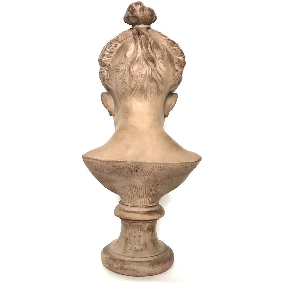 Beaux Arts Atelier Jacques Saly Young Girl Bust, Terracotta, 1770s, France