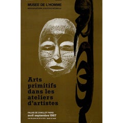 Cartel de exposición original de 1967 - Arts primitifs dans les ateliers d'artistes