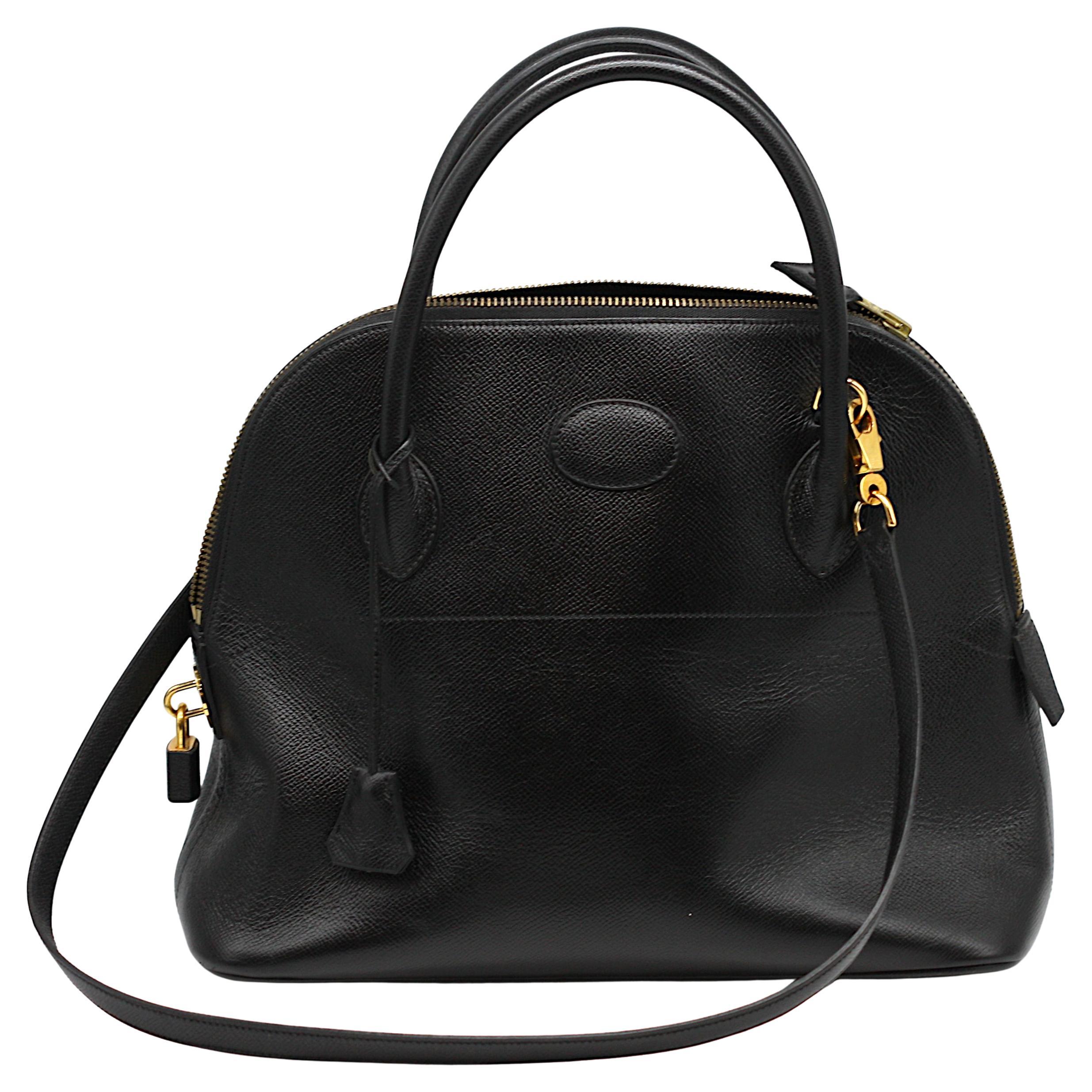 Atelier J.P. Renard Black Leather Bolide Type Handbag For Sale