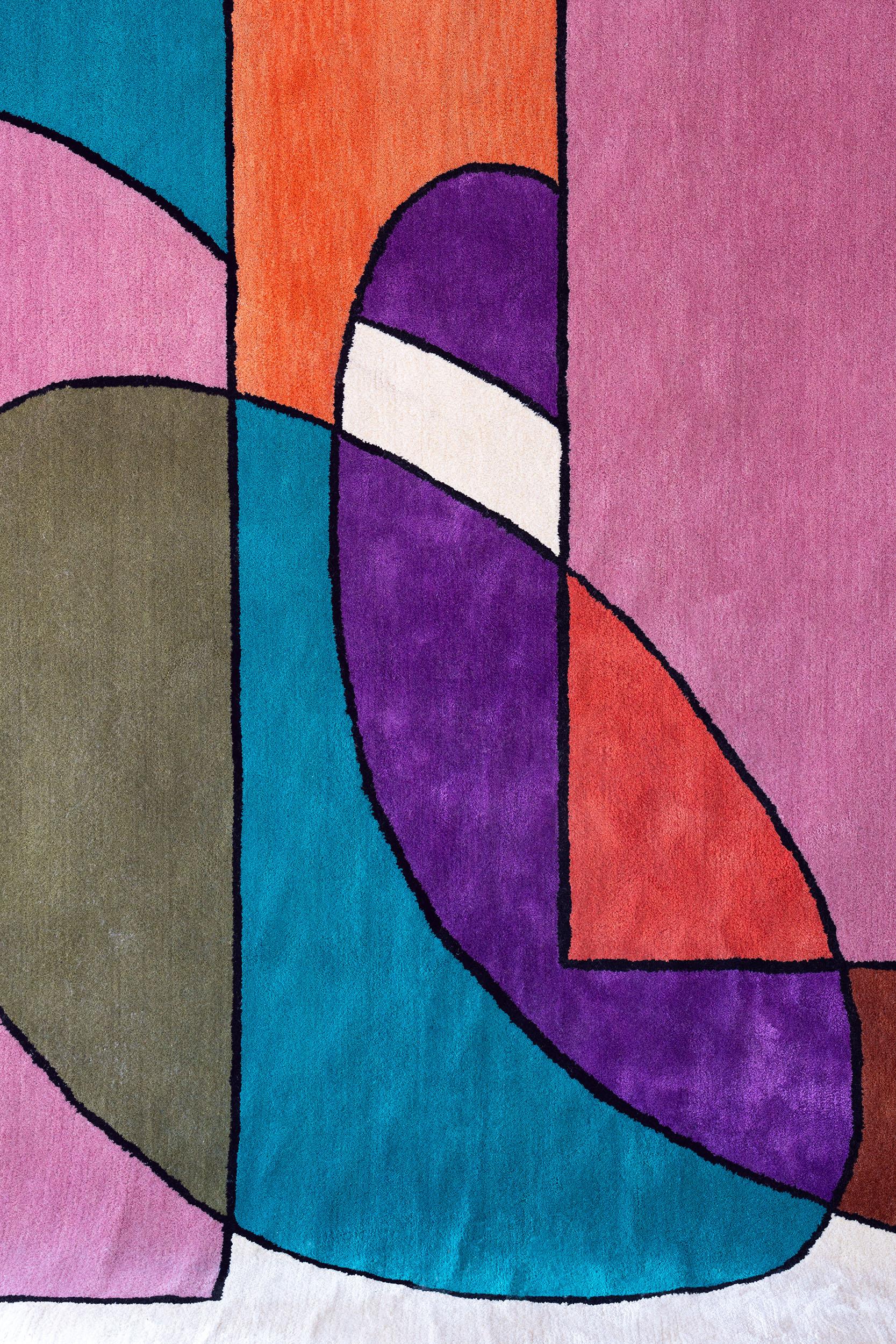 atelier LAMIS, ALMA floor art, organic modern colorful hand tufted rug In New Condition For Sale In San Francisco, CA