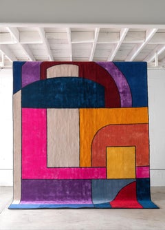 atelier LAMIS, ARZU floor art, organic modern colorful hand tufted rug