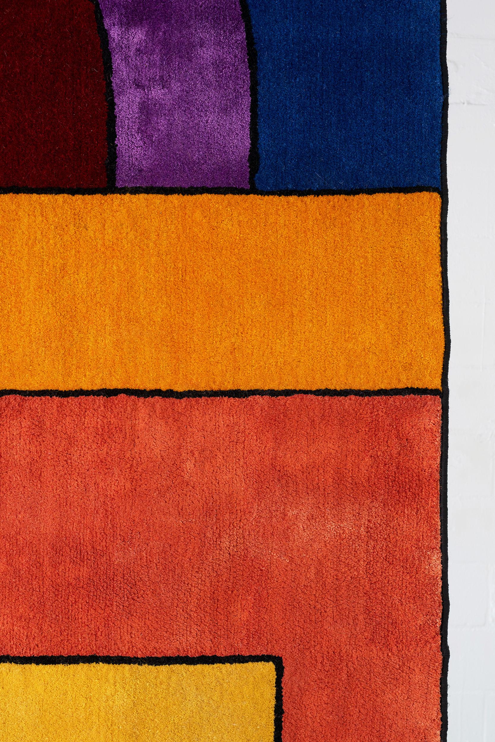 Hand-Crafted atelier LAMIS, ARZU floor art, organic modern colorful hand tufted rug For Sale