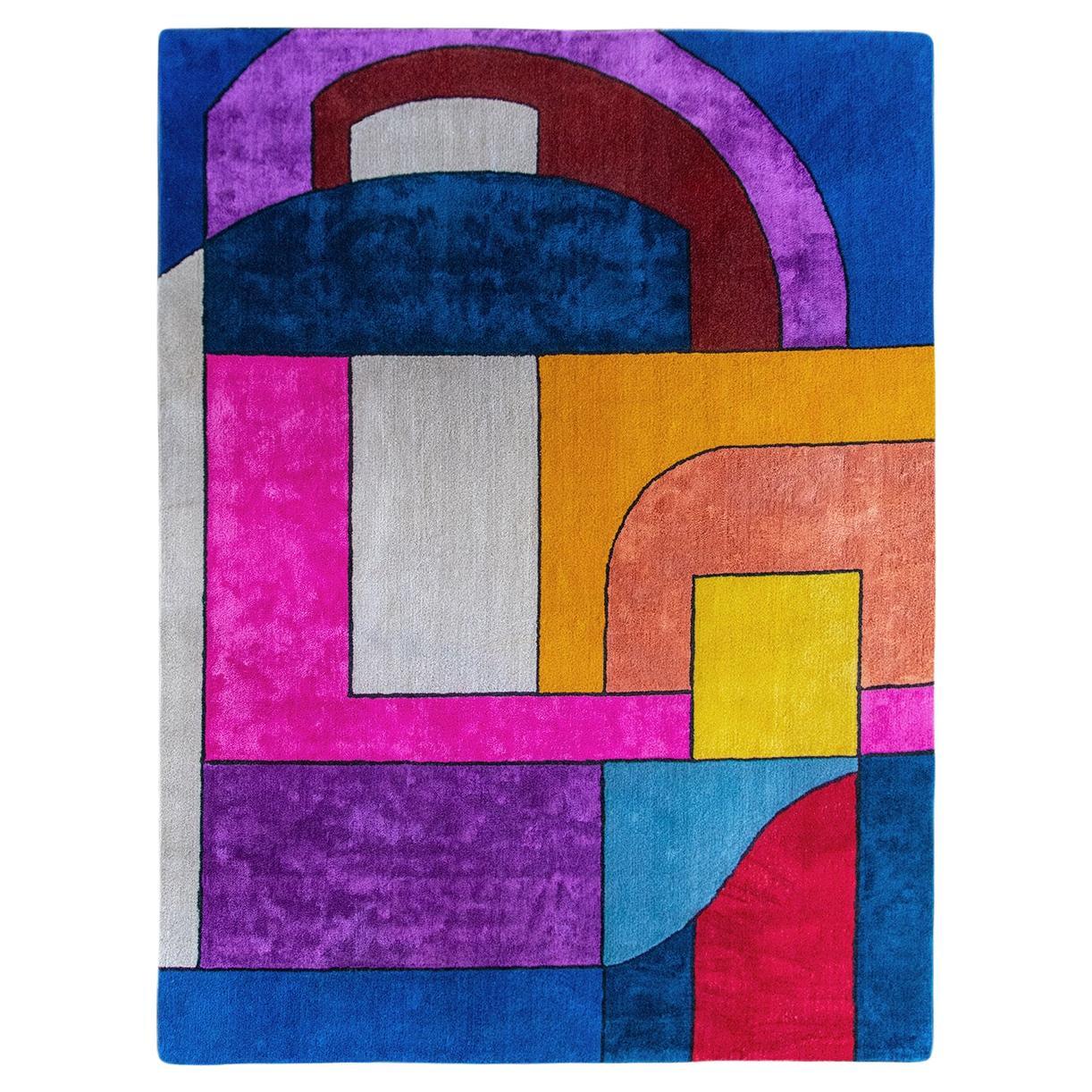 atelier LAMIS, ARZU floor art, organic modern colorful hand tufted rug