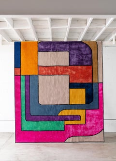 atelier LAMIS, ERZA floor art, organic modern colorful hand tufted rug