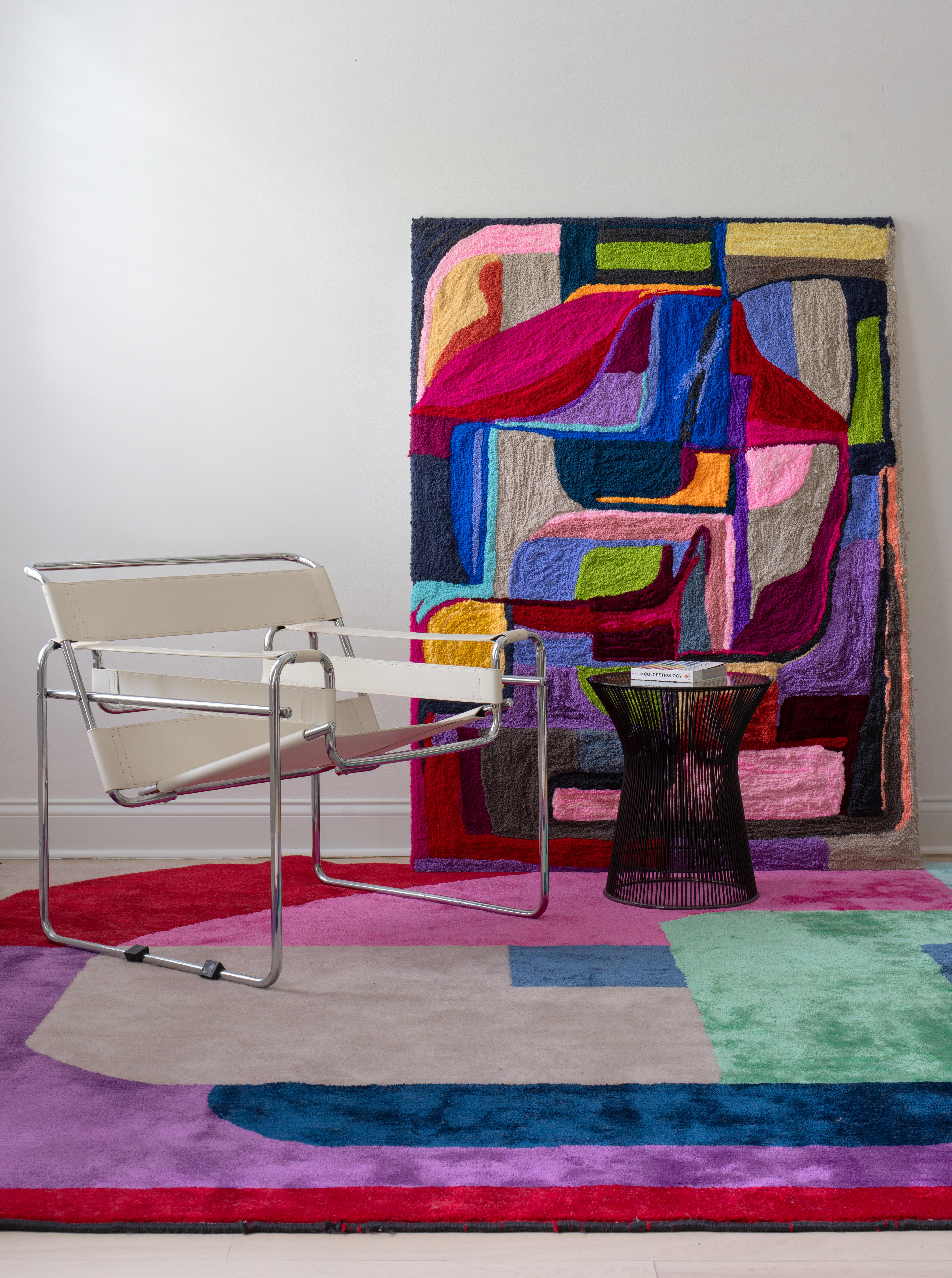 Hand-Crafted atelier LAMIS, ERZA floor art, organic modern colorful hand tufted rug For Sale