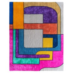 atelier LAMIS, ERZA floor art, organic modern colorful hand tufted rug