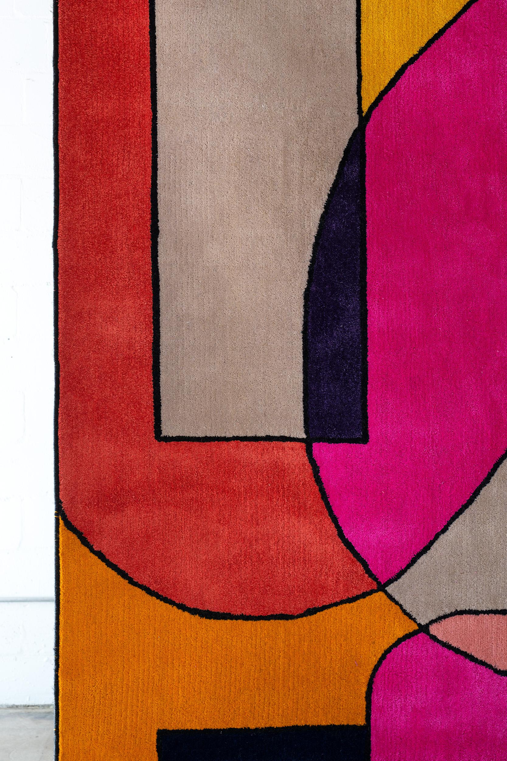 Organic Modern atelier LAMIS, ESIN floor art, organic modern colorful hand tufted rug For Sale