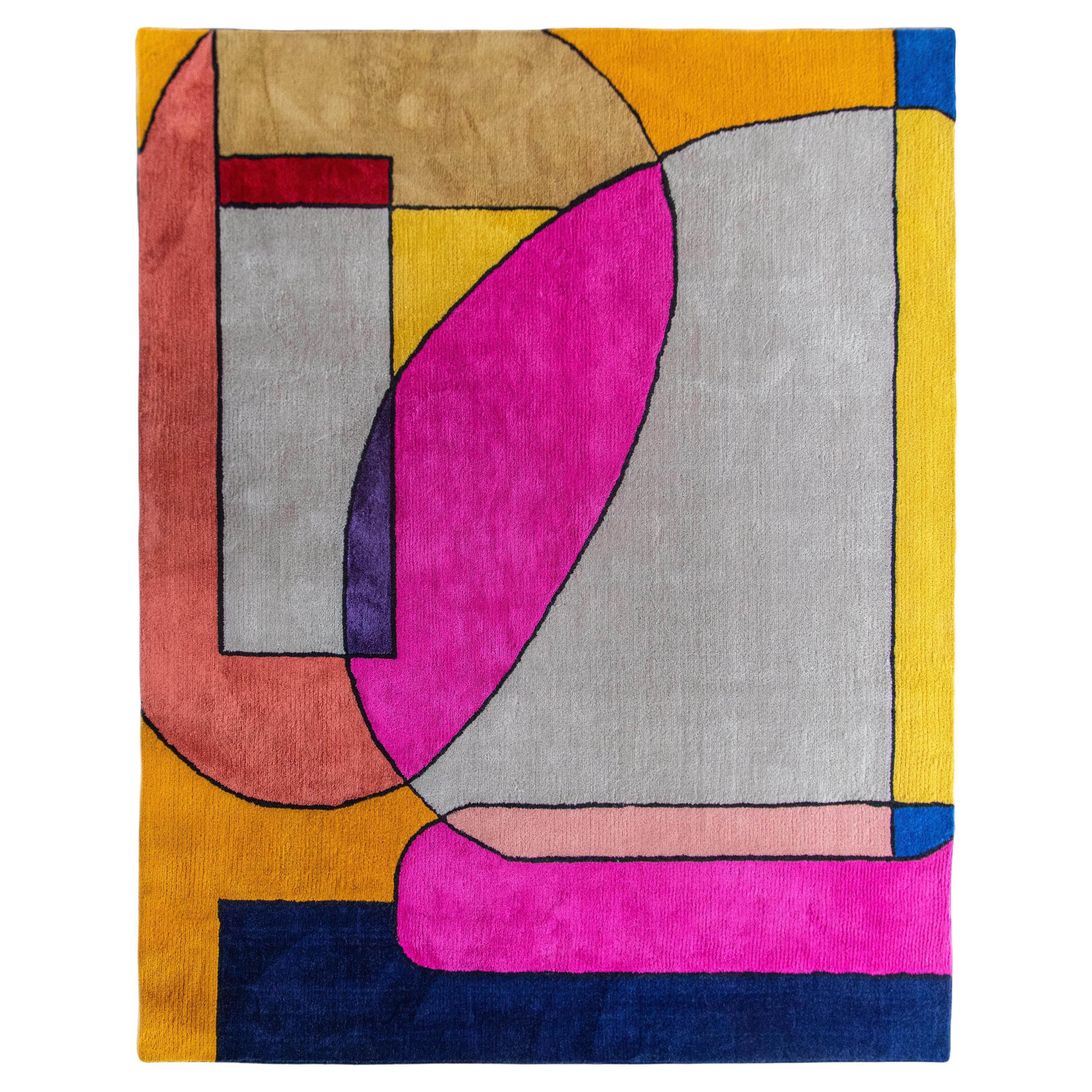 atelier LAMIS, ESIN floor art, organic modern colorful hand tufted rug