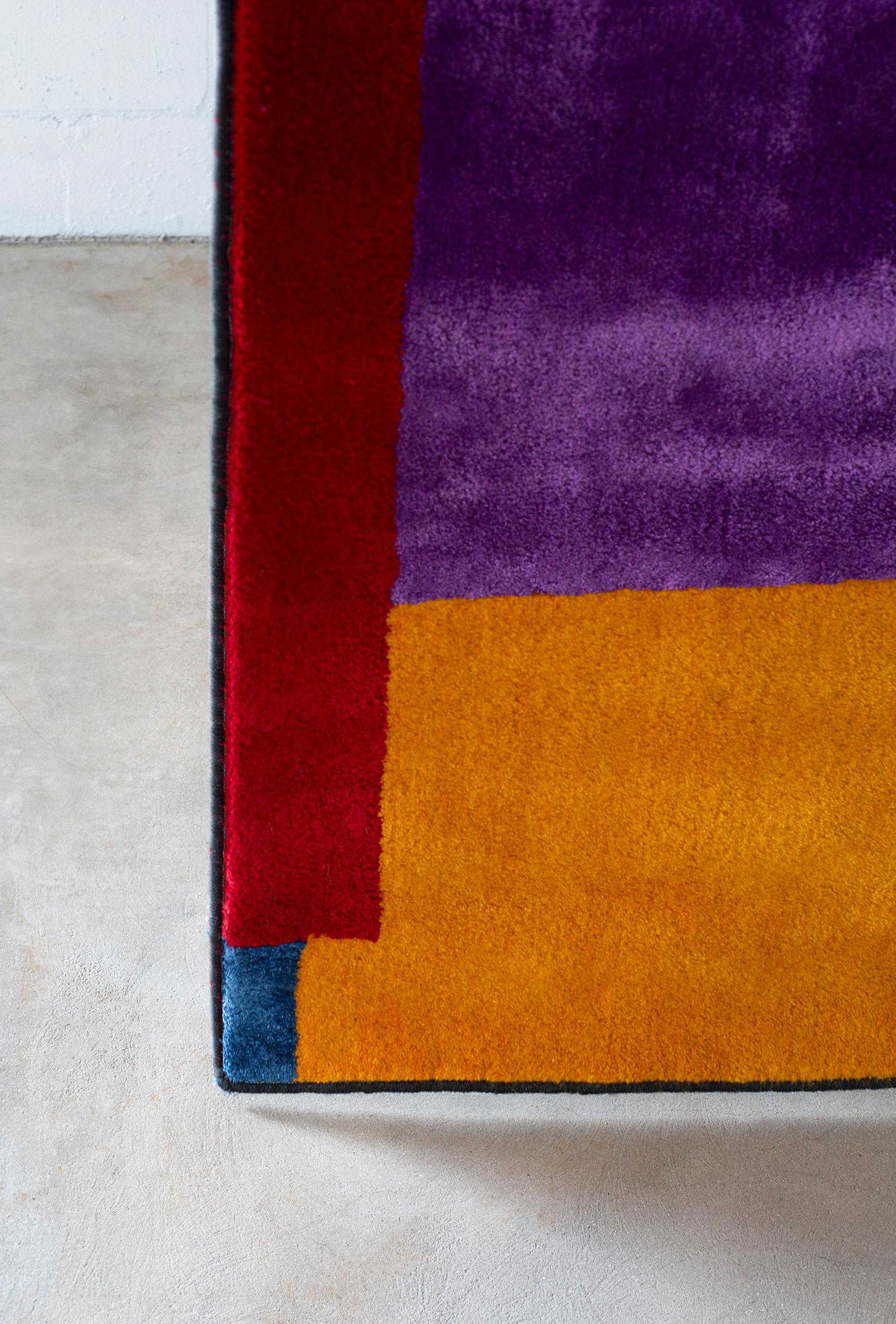 Hand-Crafted atelier LAMIS, IREM floor art, organic modern colorful hand tufted rug For Sale