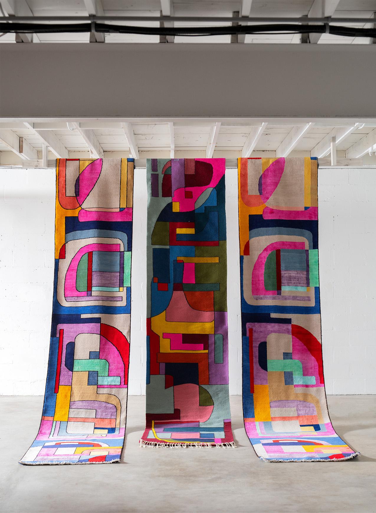 100 knots per/square inch
This version of the design does not have a black outline around the shapes.

We’re proud to partner with KAHHAL1871, the luxury home of contemporary and heritage hand-knotted rugs in Egypt for over five generations. In