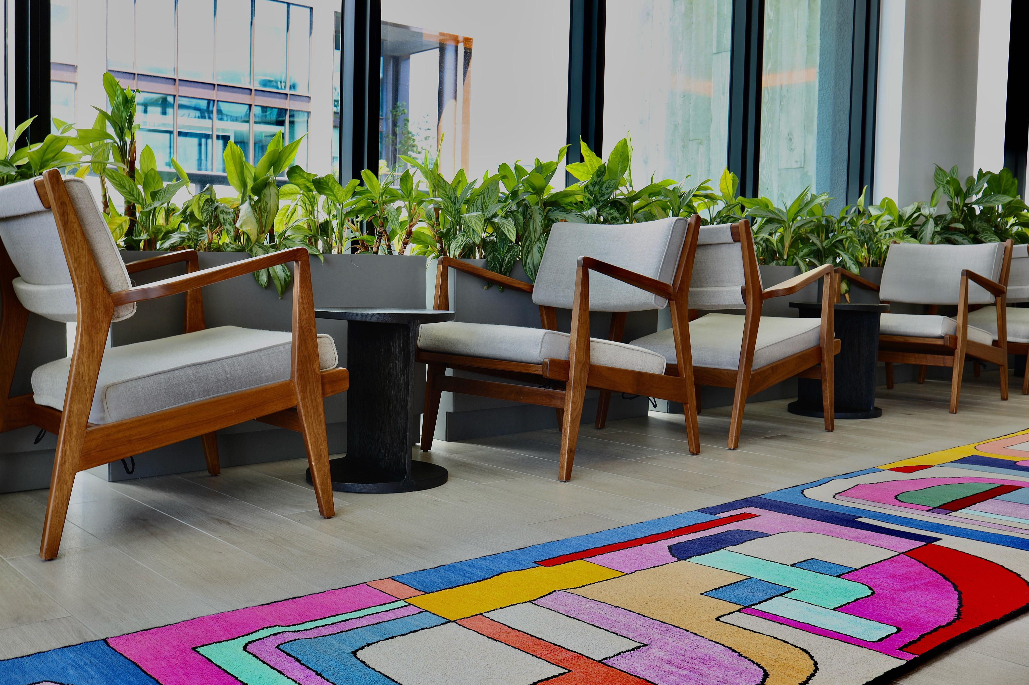 atelier LAMIS, MASA floor art runner, organic modern colorful hand knotted rug In New Condition For Sale In San Francisco, CA