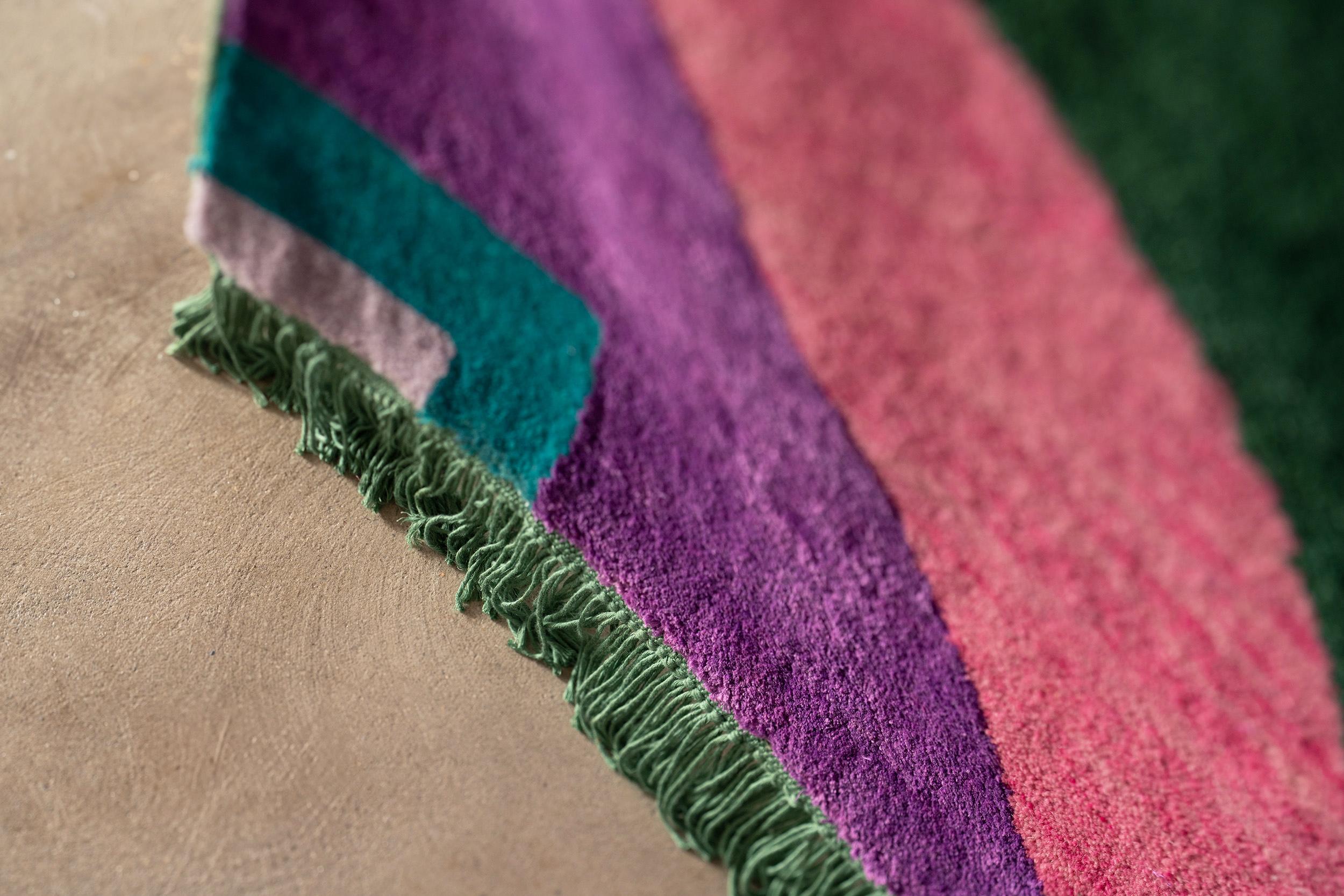 atelier LAMIS, ZINA floor art, organic modern colorful hand knotted rug In New Condition For Sale In San Francisco, CA
