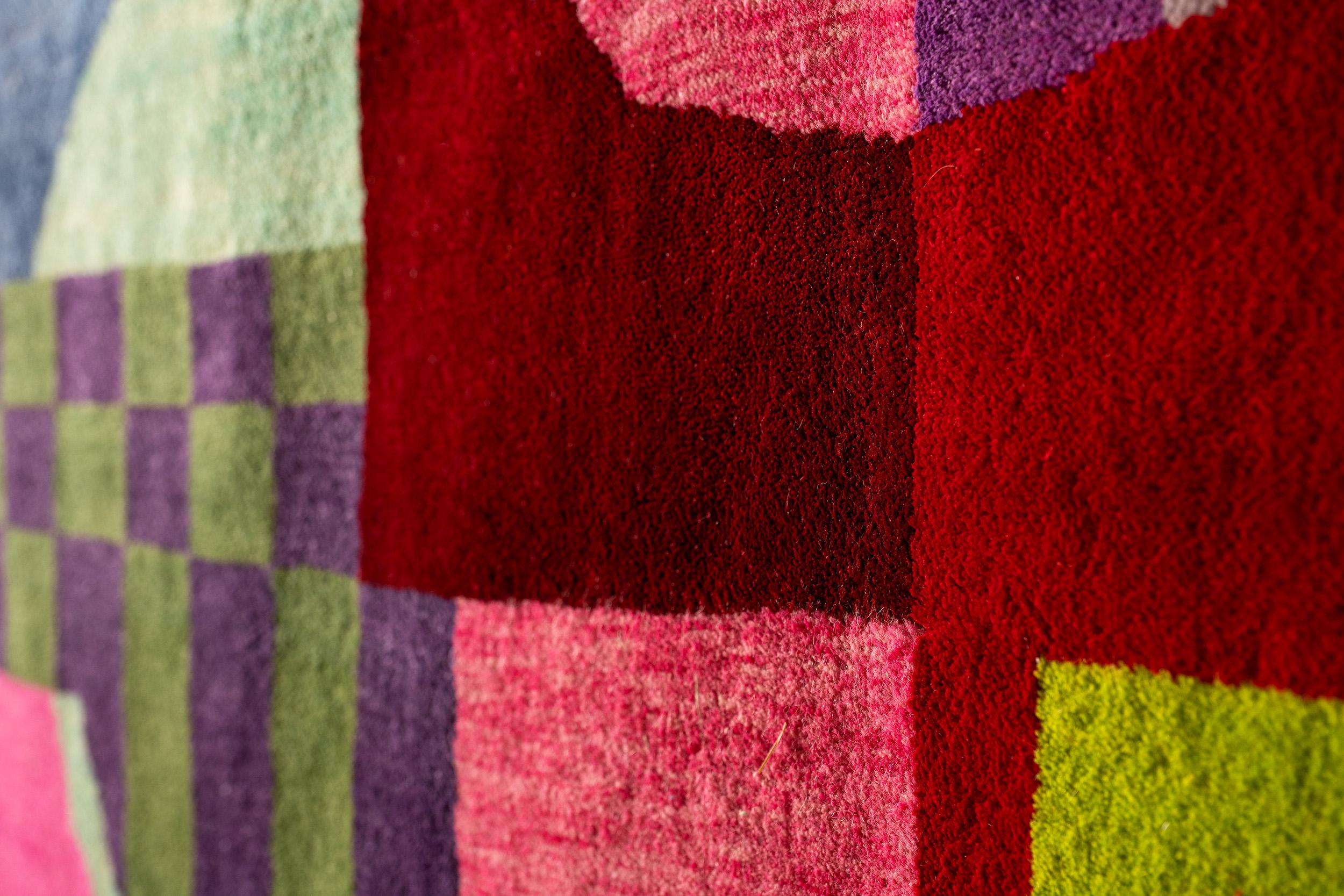 atelier LAMIS, ZINA floor art, organic modern colorful hand knotted rug For Sale 2