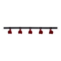 Atelier Leather and Iron Coat Rack, Red