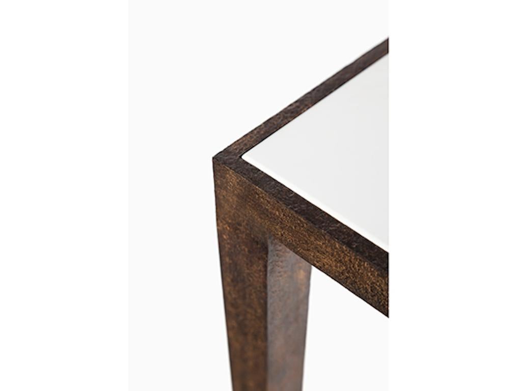 Atelier Linné Console Giacometti in Lacquer and Pure Hammered Iron In Excellent Condition For Sale In Paris, FR