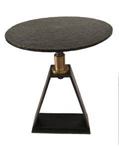 Atelier Linné Delta Side Table in Pure Iron and Brass